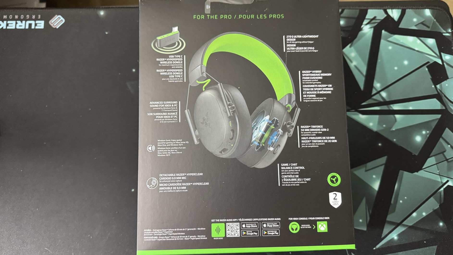 Razer BlackShark V3 X HyperSpeed Wireless Gaming Headset for Xbox: 50mm Drivers - Cardioid Mic - 2.4 GHz, Bluetooth, USB - Works with PC, Mac, PS5, Nintendo Switch - Long Battery Life - Black - Customer Photo 1