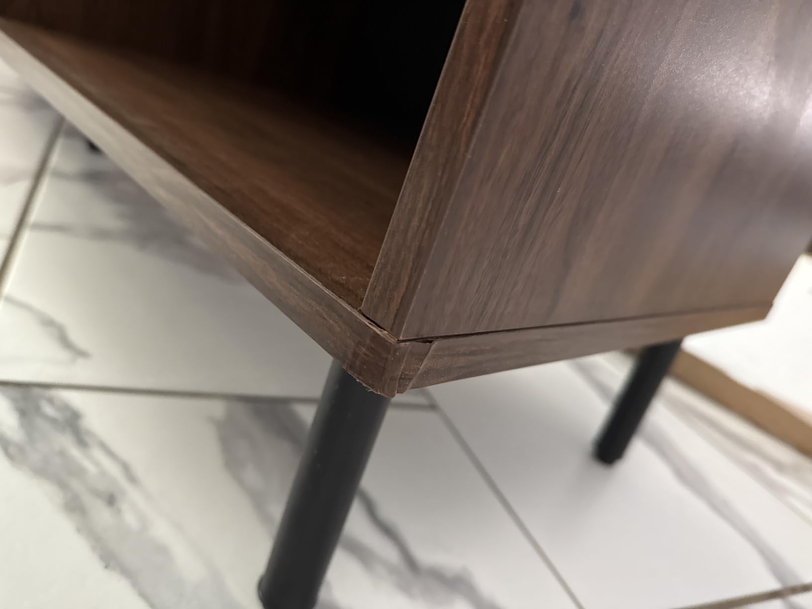 ONBRILL 59 Inch TV Stand for TVs up to 65 Inch, Entertainment Center with Power Outlet, Mid-Century Modern TV Console with Storage, Adjustable Shelf & Sliding Doors, TV Stand for Living Room, Walnut - Customer Photo 1