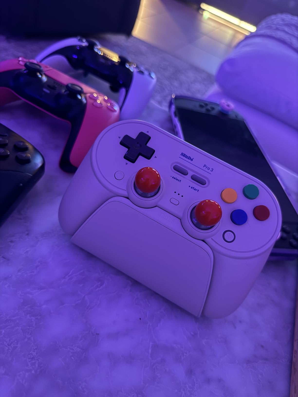 8BitDo Pro 3 Bluetooth Controller for Switch/Switch 2 – TMR Joysticks, Swappable ABXY Buttons, Pro Back Buttons, Charging Dock, Hall Effect Triggers, for Windows, Apple, SteamOS, Android - Purple - Customer Photo 2