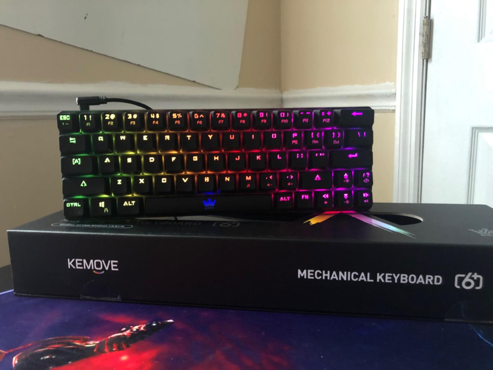 DIERYA DK68 60% Wireless Mechanical Gaming Keyboard, 3 Modes Bluetooth/2.4GHz/USB-C with Red Linear Switch, RGB Backlit, Anti-Ghosting, 68-Key Compact mini keyboard for Windows/macOS/Linux- Grey/Black - Customer Photo 5