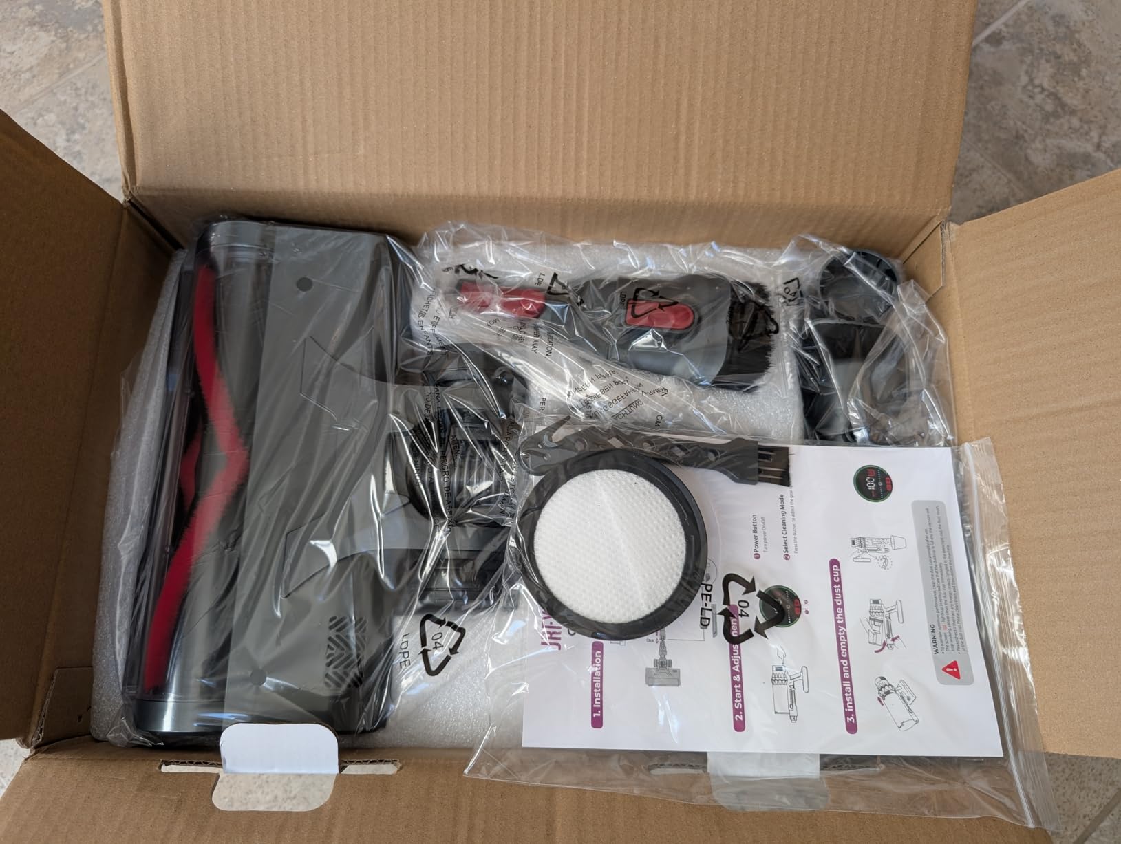 Cordless Vacuum Cleaner, 600W 50KPA 70Min Powerful Vacuum Cleaners for Home, Self-Standing Stick Vacuum Cordless Rechargeable/ Anti-Tangle/OLED Screen/1.8L Cup for Home Pet Hair/Carpet/Hardwood Floor - Customer Photo 1