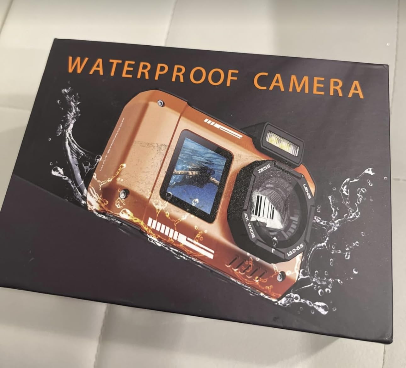 UHD 8K Underwater Camera, 70MP 33FT WiFi Waterproof Digital Camera with 64GB Card, Auto Focus Waterproof Dual-Screen Selfie 2500mAh Battery, 18X Floatable Digital for Snorkeling, Blue - Customer Photo 2