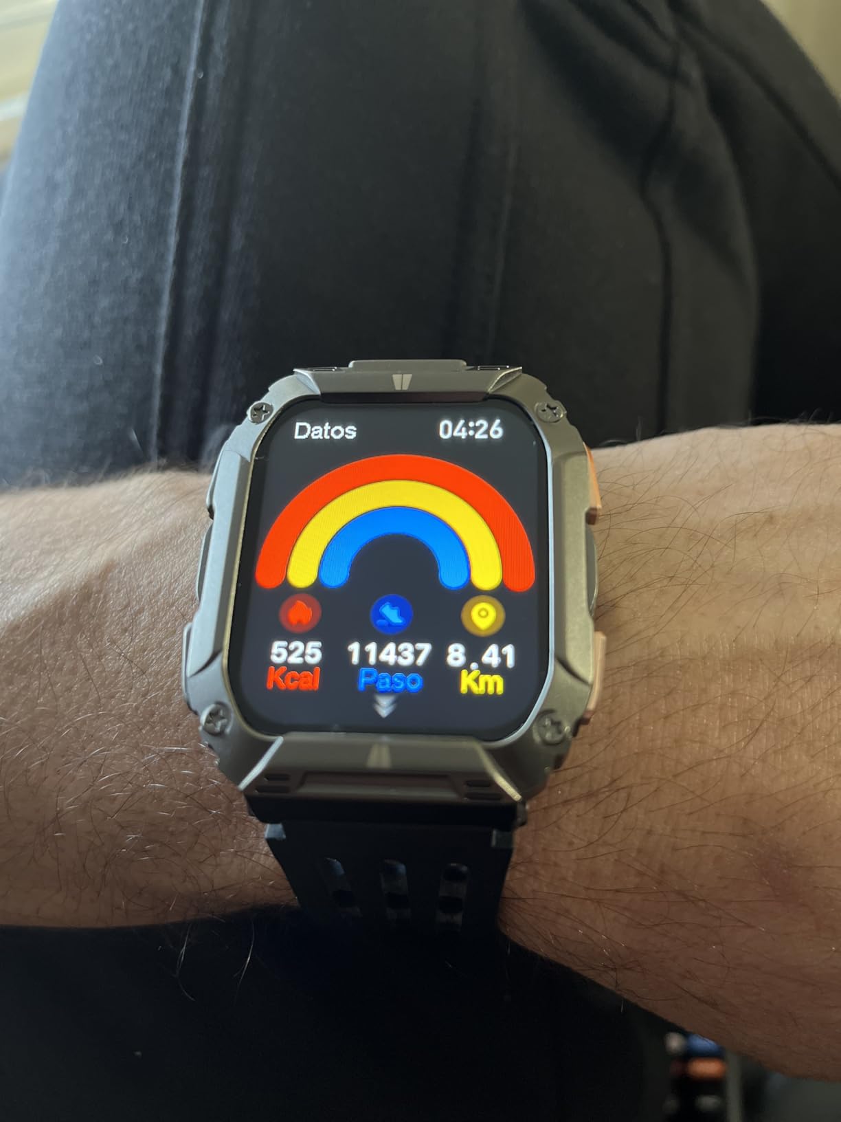 Smart Watches for Men, Military Smart Watch with 100 Days Battery/LED Flashlight, 1.95'' Fitness Watch with Heart Rate/ Sleep Monitor/100+ Sports Mode, 5 ATM Rugged Smartwatch for Android and iPhone - Customer Photo 2