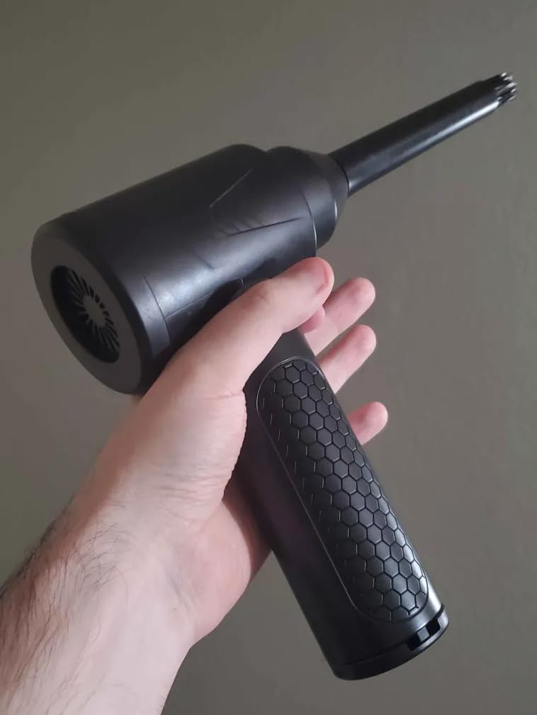 Electric Air Duster – 150000RPM Powerful Compressed Air Duster with LED Light, 3 Gears, 7500mAh Battery & Fast Charging, Rechargeable Air Blower for Computer, Keyboard, PC, Car, House & Outdoor - Customer Photo 1