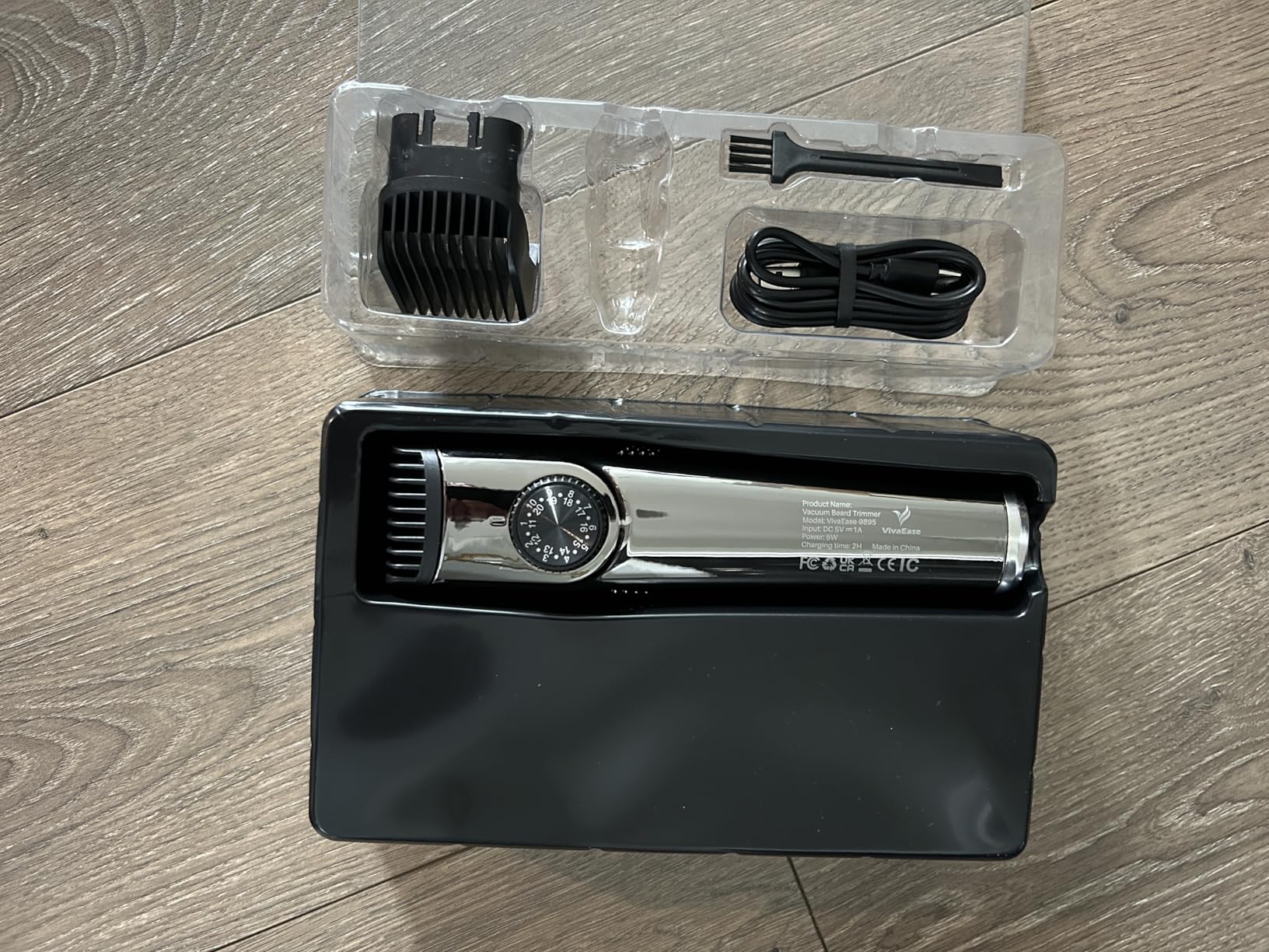 Vacuum Beard Trimmer for Men, New Version Adjustable Precision Trimming Length with 2 Comb, Electric Cordless Vacuum Trimmer for Beard, Waterproof and Rinses Easy, Blades for Skin fit - Customer Photo 1