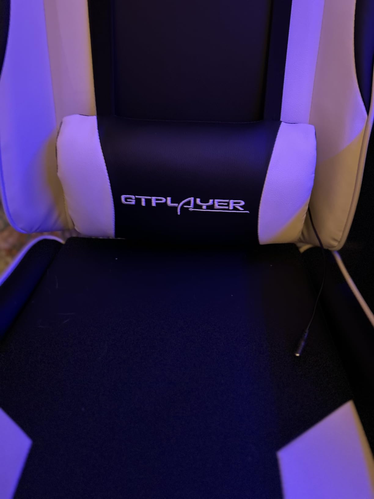 GTPLAYER Gaming Chair, Computer Chair with Footrest and Lumbar Support, Height Adjustable Game Chair with 360°-Swivel Seat and Headrest and for Office or Gaming (Pearl White) Customer Review GTPLAYER Gaming Chair, Computer Chair with Footrest and Lumbar Support, Height Adjustable Game Chair with 360°-Swivel Seat and Headrest and for Office or Gaming (Pearl White) - Customer Photo 1