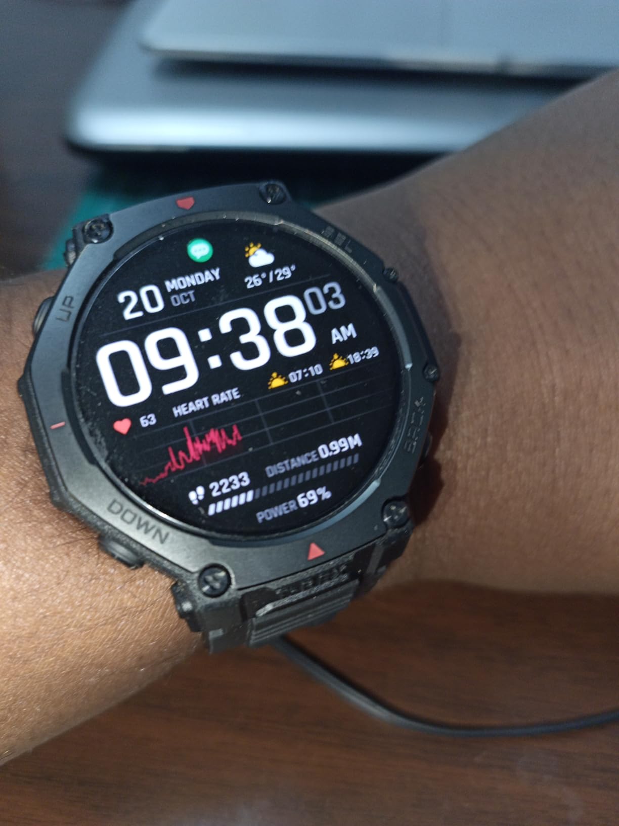 Amazfit T-Rex 3 Pro Outdoor Smart Watch 44mm Sapphire AMOLED Display with Flashlight, Ti Bezel, Dual Band GPS, Offline Maps, 17 Days Battery, 10 ATM, 180+ Sports Mode for Android & iPhone, Black Gold - Customer Photo 1