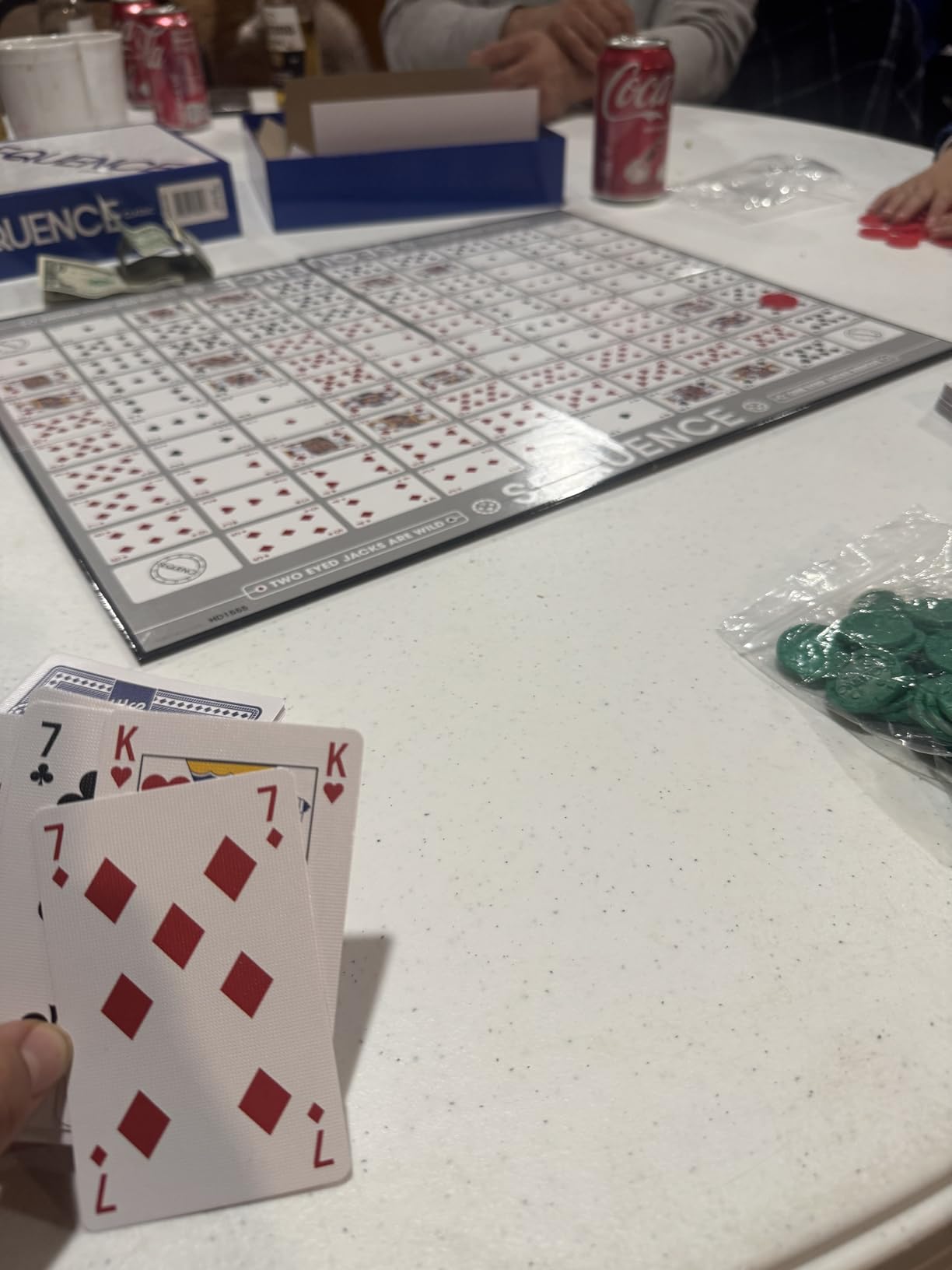 SEQUENCE- Original SEQUENCE Game with Folding Board, Cards and Chips by Jax ( Packaging may Vary ) White, 10.3