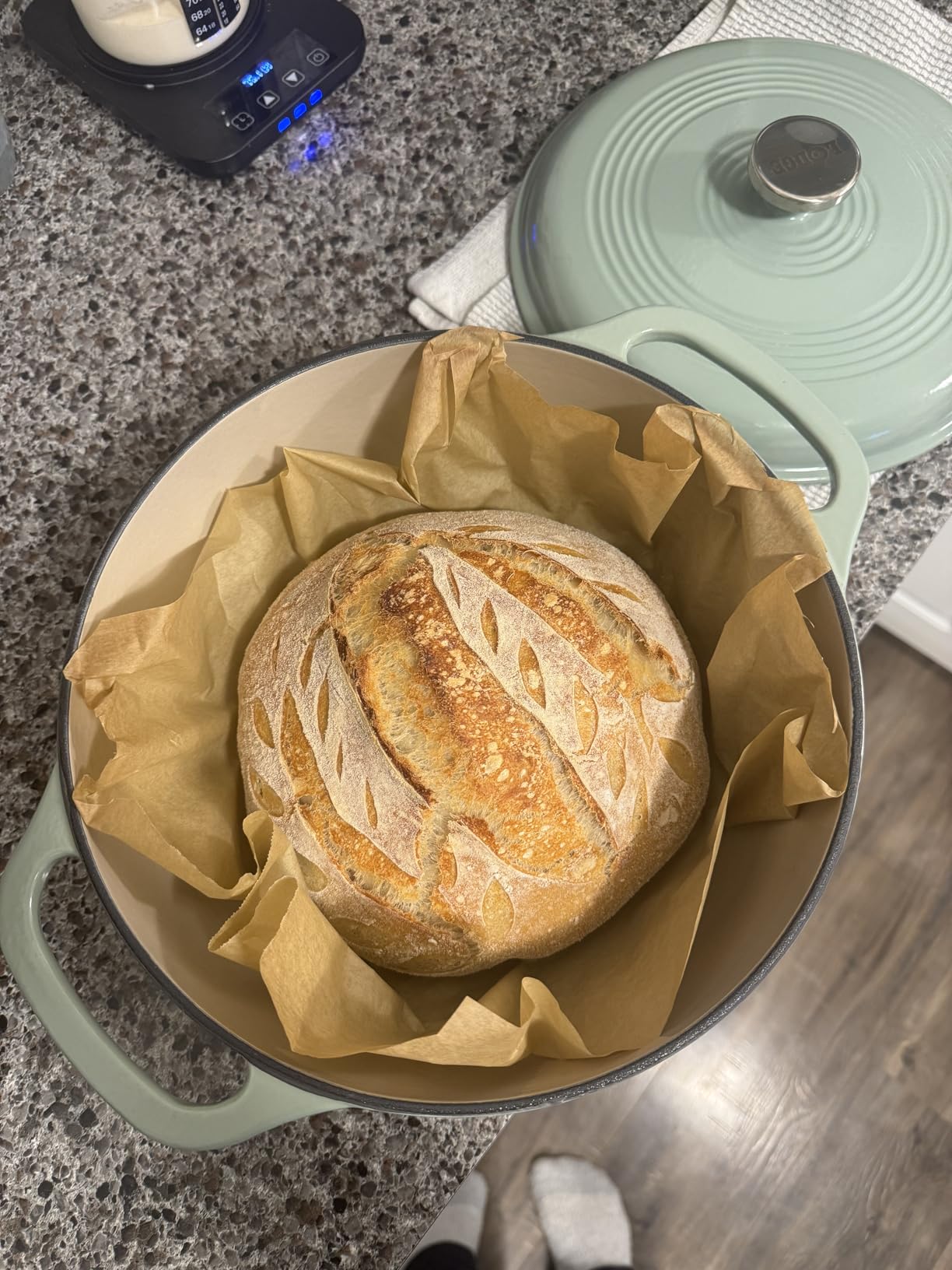 Lodge 6 Quart Enameled Cast Iron Dutch Oven with Lid – Dual Handles – Oven Safe up to 500° F or on Stovetop - Use to Marinate, Cook, Bake, Refrigerate and Serve – Island Spice Red Customer Review Lodge 6 Quart Enameled Cast Iron Dutch Oven with Lid – Dual Handles – Oven Safe up to 500° F or on Stovetop - Use to Marinate, Cook, Bake, Refrigerate and Serve – Island Spice Red - Customer Photo 1