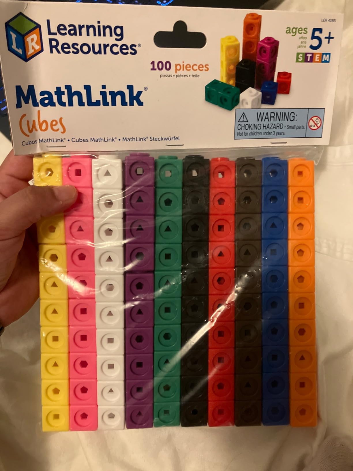 Learning Resources MathLink Cubes - Set of 100 Cubes, Ages 5+ Kindergarten, STEM Activities, Math Manipulatives, Homeschool Supplies, Teacher Supplies - Customer Photo 2
