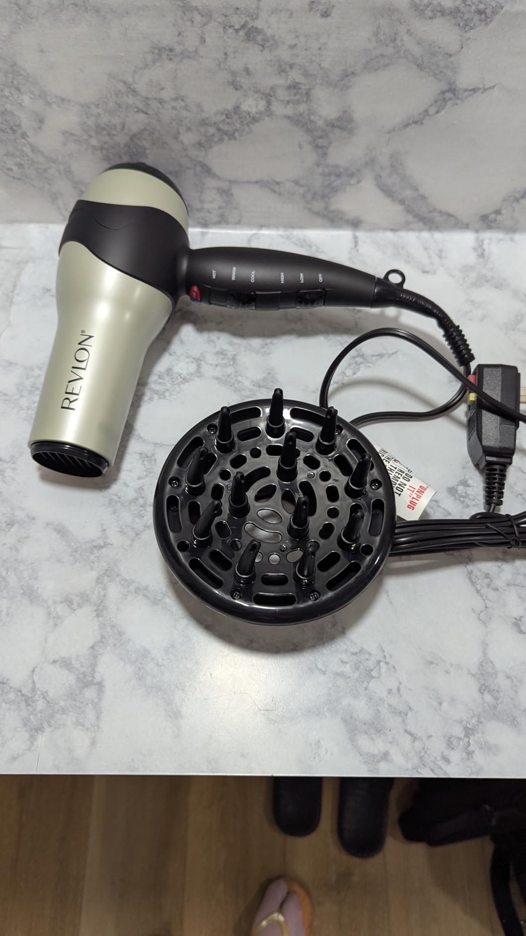 REVLON Turbo Hair Dryer with Advanced Ionic Technology, Ceramic Coating | Turbo Heat and Cold Shot Features, 1875 Watts for Fast Drying and Shine (Silver) - Customer Photo 1