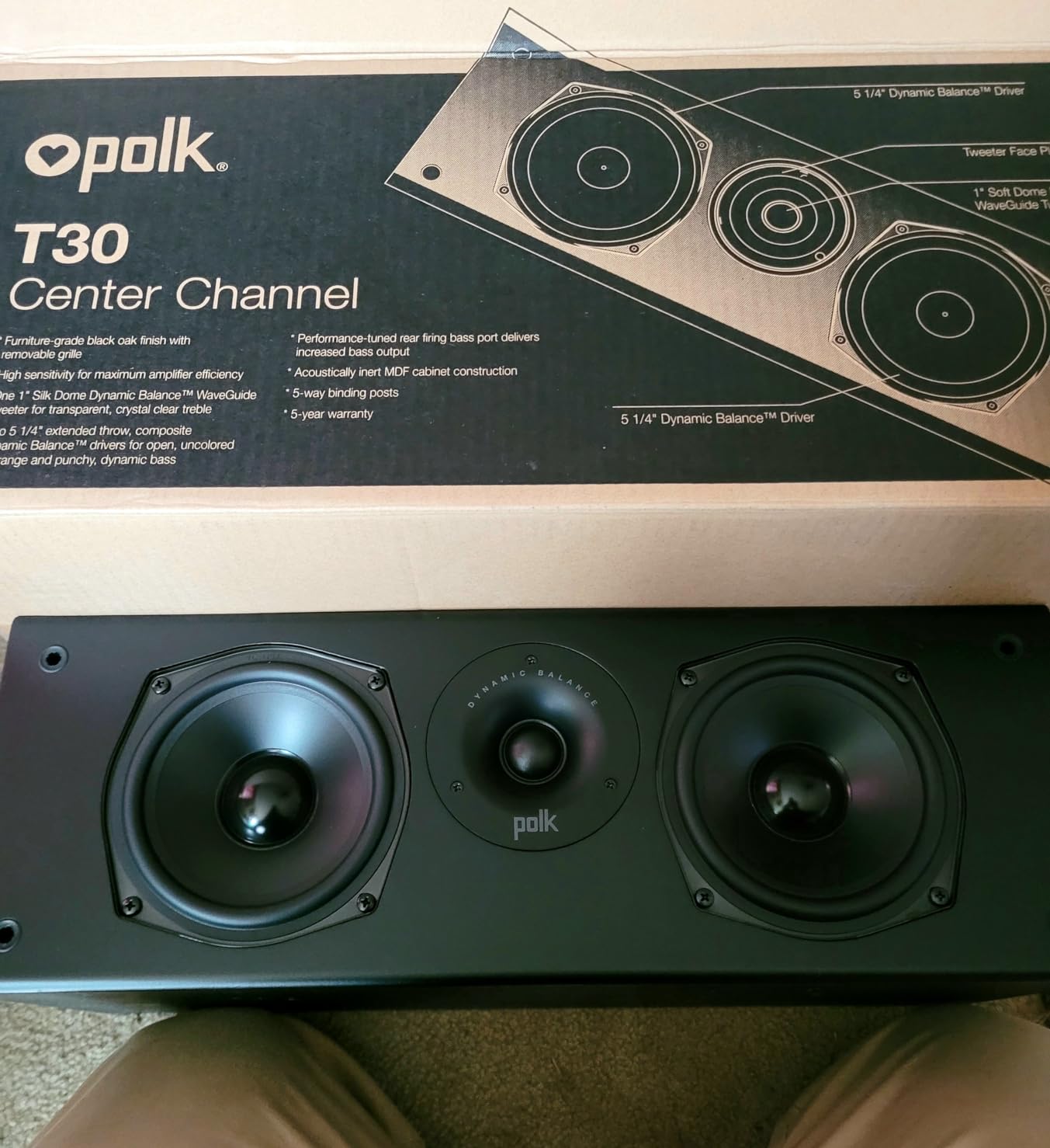 Polk Audio T15 Home Theater and Stereo Bookshelf Speakers – Deep Bass Response, Dolby and DTS Surround, Wall-Mountable, Pair, Black - Customer Photo 1