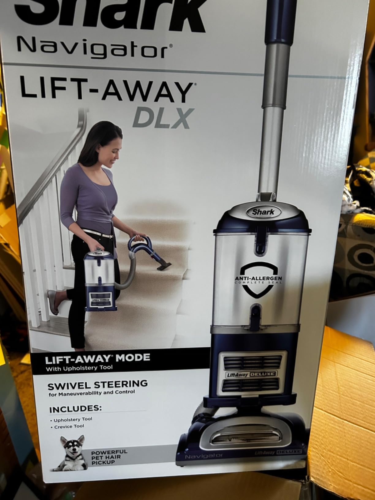 Shark NV352 Navigator Lift Away Upright Vacuum, Hepa Filter, Anti-Allergen Technology, Swivel Steering, Ideal for Carpet, Stairs, & Bare Floors, with Wide Upholstery & Crevice Tools, Lavender - Customer Photo 2