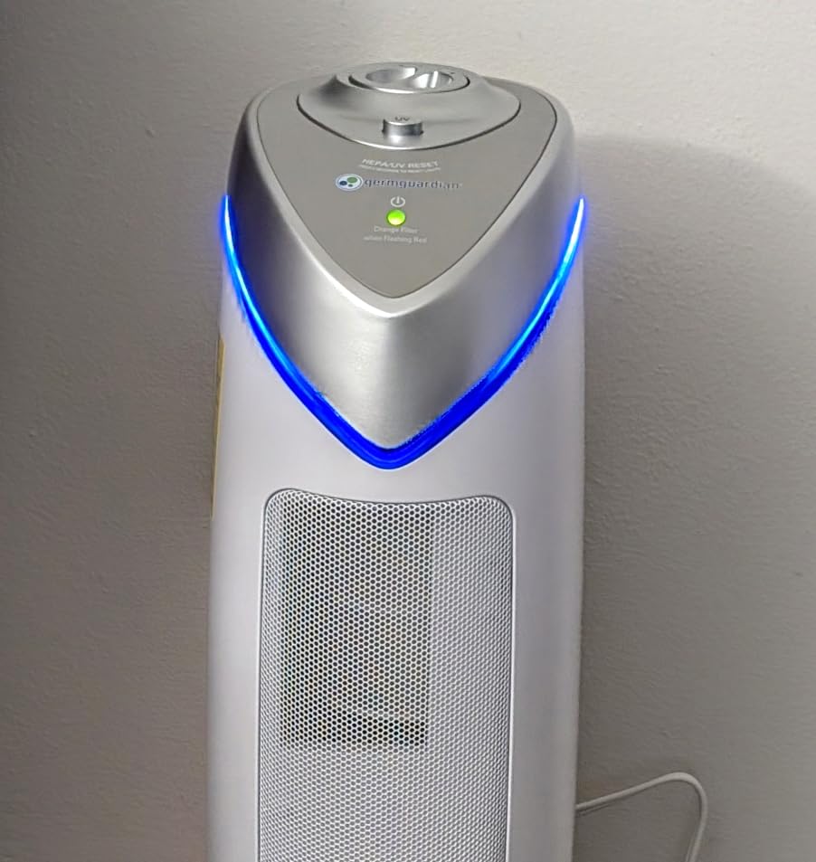 GermGuardian 4-In-1 HEPA Air Purifier for Home, Large Rooms Up To 743 Sq. Ft. with HEPA Air Filter, UV-C Light & Odor Reduction, AC4825E, 22