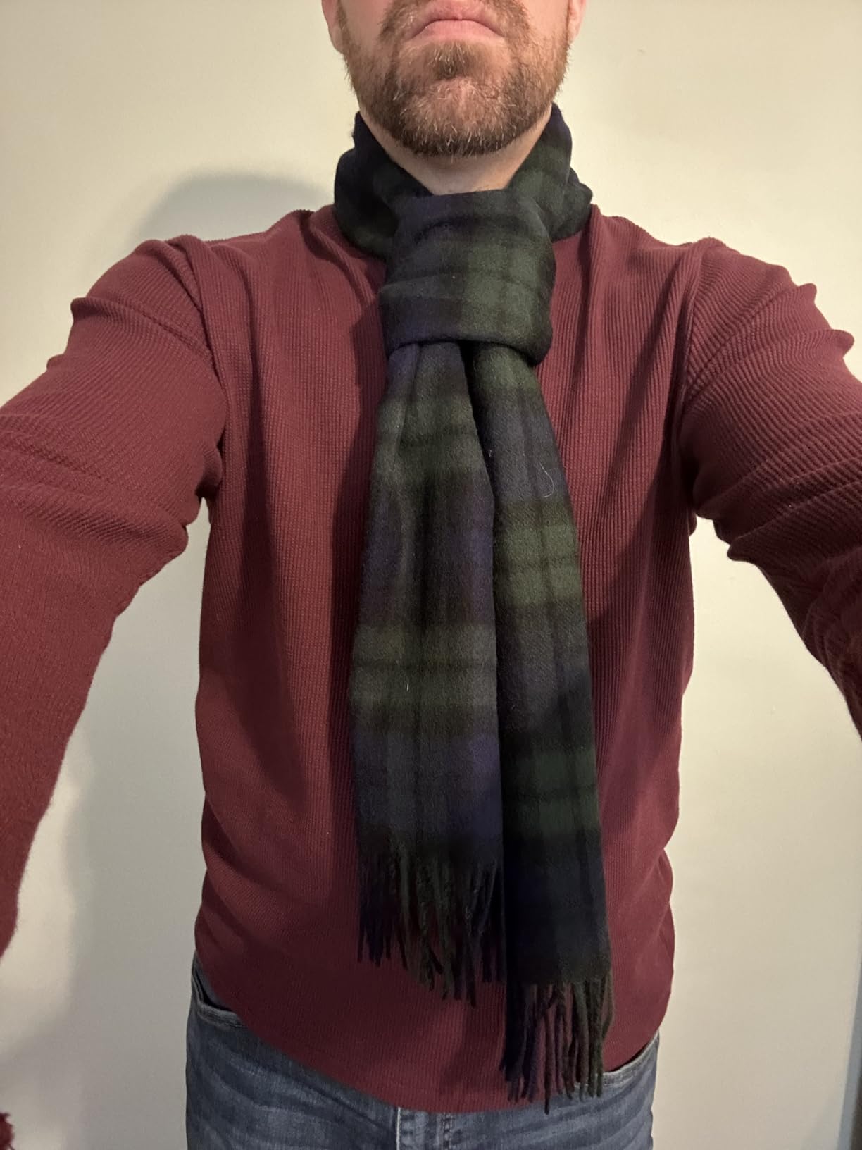 Oxfords Cashmere 100% Lambswool Tartan Plaid Scarf - Customer Photo 1