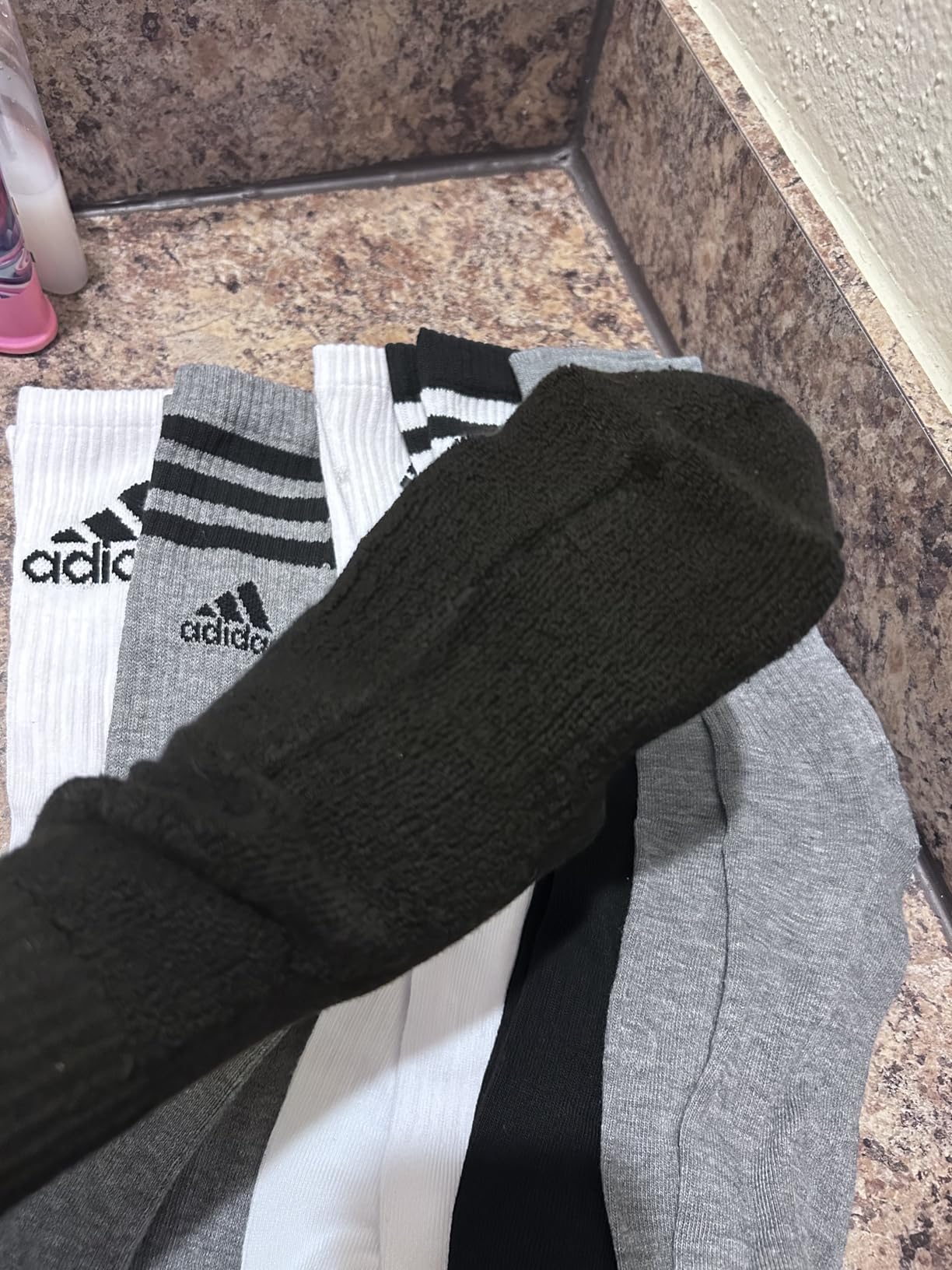 adidas mens Athletic Cushioned Crew Socks With Arch Compression for a Secure Fit (6-pair) Customer Review adidas mens Athletic Cushioned Crew Socks With Arch Compression for a Secure Fit (6-pair) - Customer Photo 1