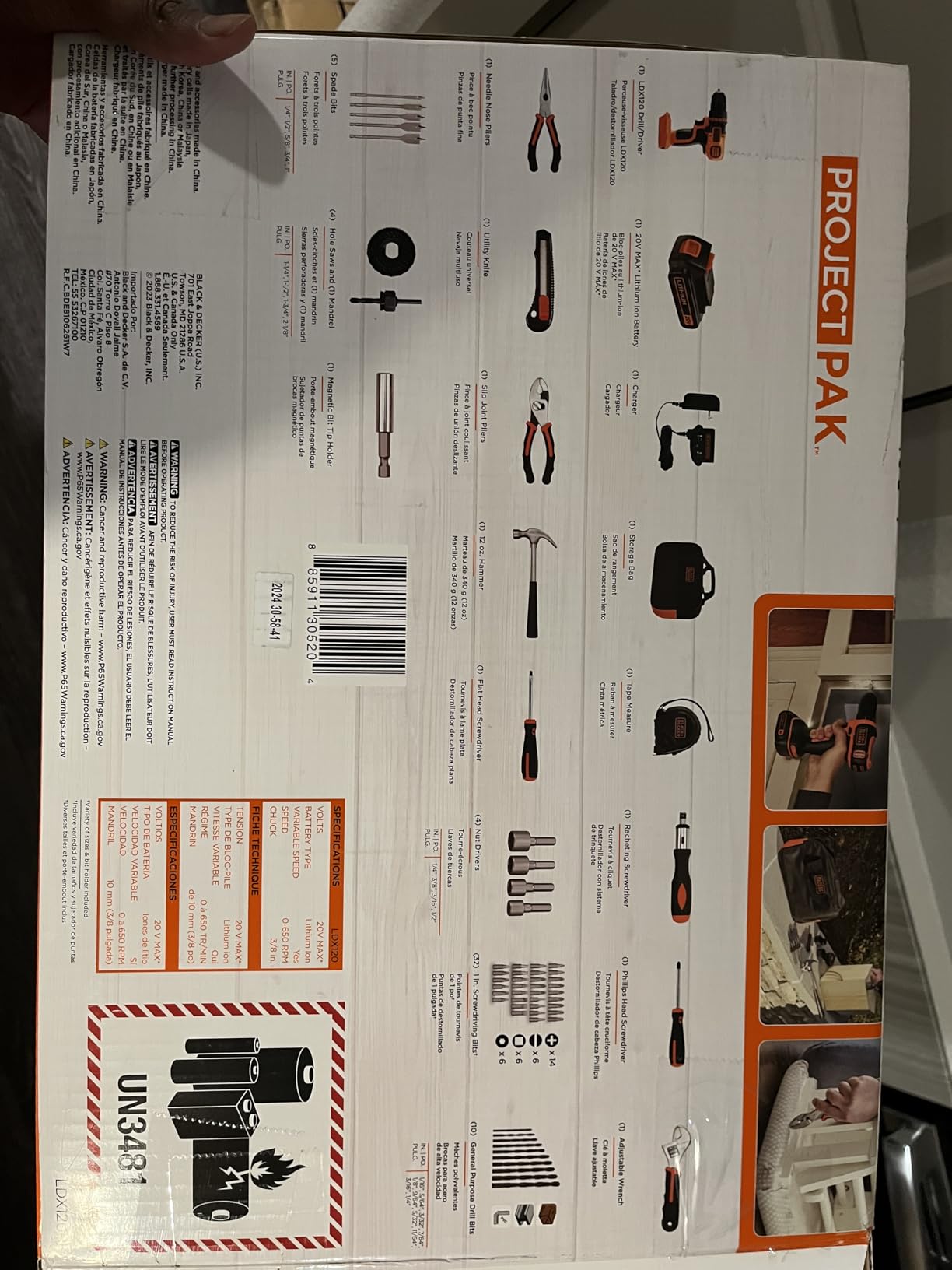 BLACK+DECKER 20V MAX 68-Piece Cordless Drill and Home Tool Project Kit with Tool Storage Bag (LDX120PK) - Customer Photo 3