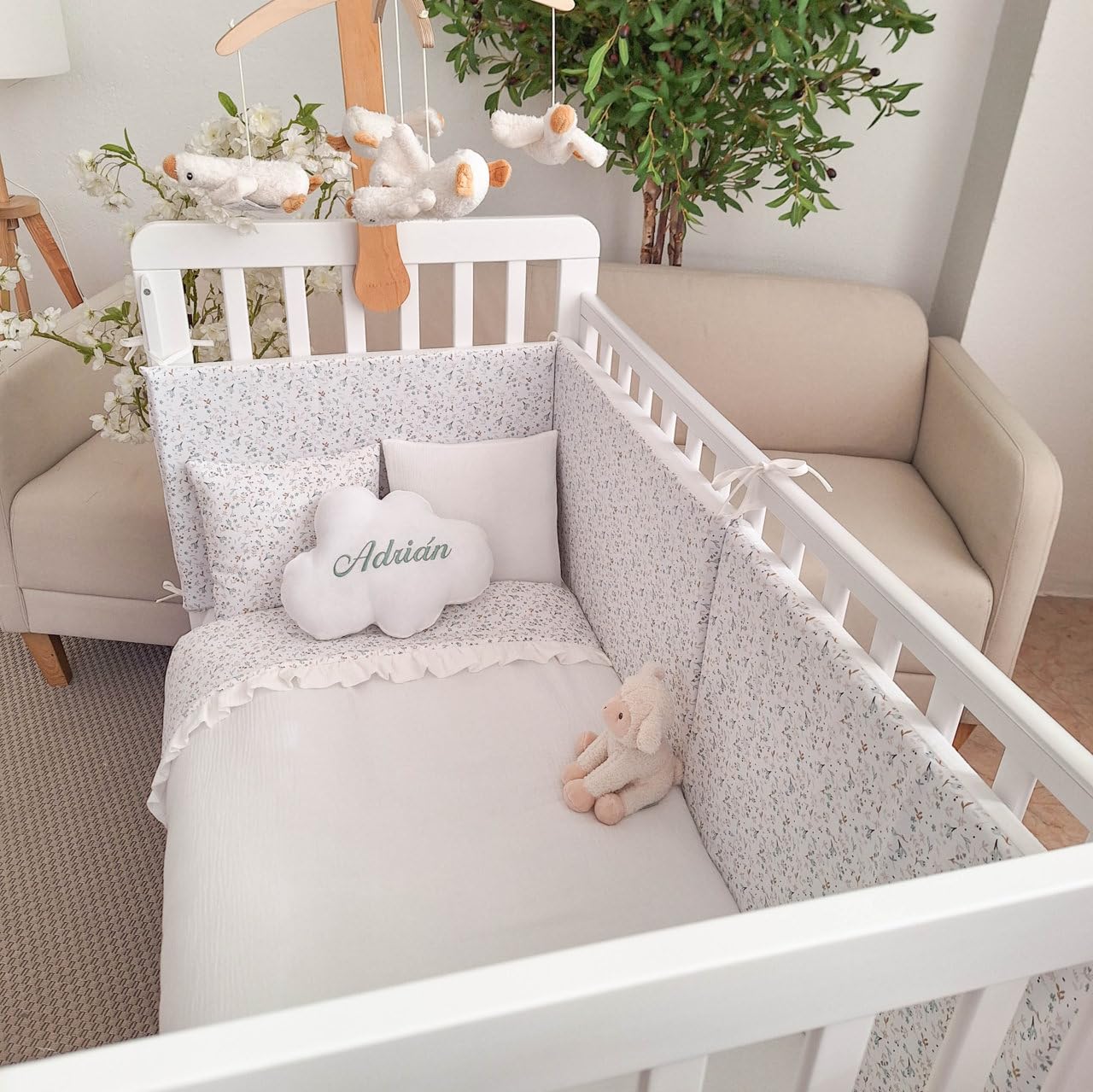 Dream On Me Synergy 5-in-1 Convertible Full-Size Baby Crib with Toddler, Day & Full Bed Conversion in White, GreenGuard Gold & BSA, 3 Mattress Heights, Sustainable Pinewood customer photo 1