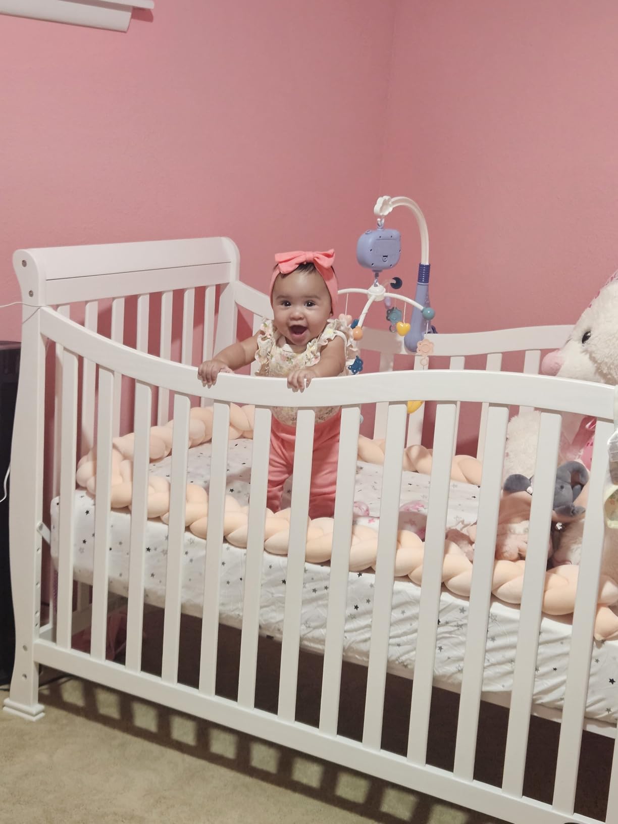Dream On Me Violet 7-in-1 Convertible Full-Size Baby Crib with Toddler, Day & Full Bed Conversion in White, GreenGuard Gold & BSA, 3 Mattress Heights, Sustainable Pinewood customer photo 1