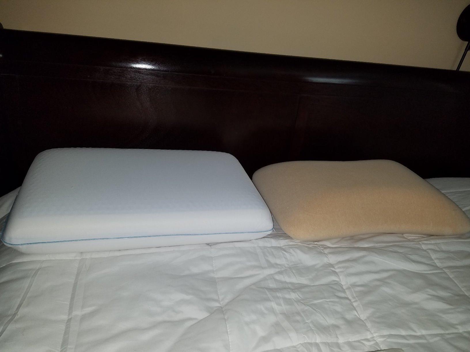 Cool Gel Cooling Pillow for Sleeping, Standard Size Cooling Memory Foam Pillow for Hot Sleepers, Reversible Ergonomic Design, Pressure Relief, Spine Alignment, Side, Back Contouring Support - Customer Photo 1