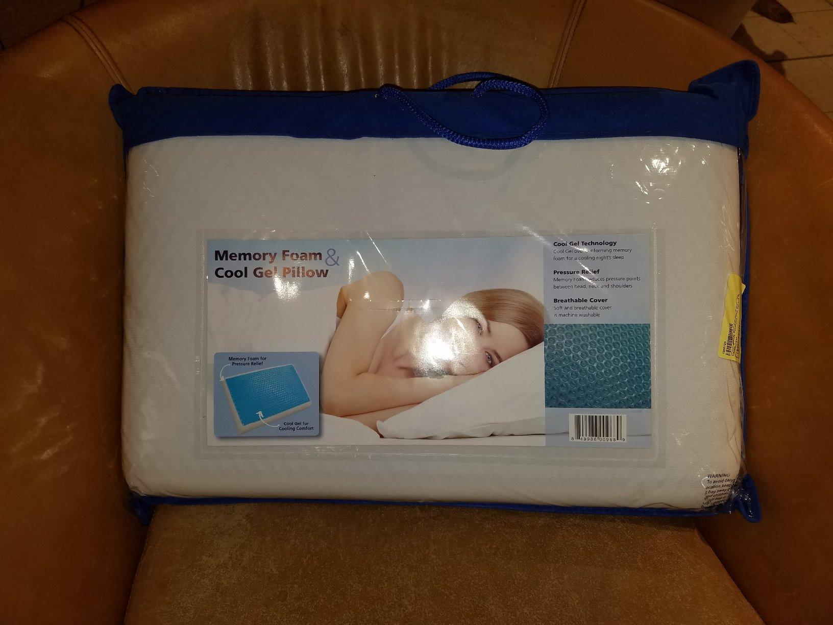 Cool Gel Cooling Pillow for Sleeping, Standard Size Cooling Memory Foam Pillow for Hot Sleepers, Reversible Ergonomic Design, Pressure Relief, Spine Alignment, Side, Back Contouring Support - Customer Photo 2