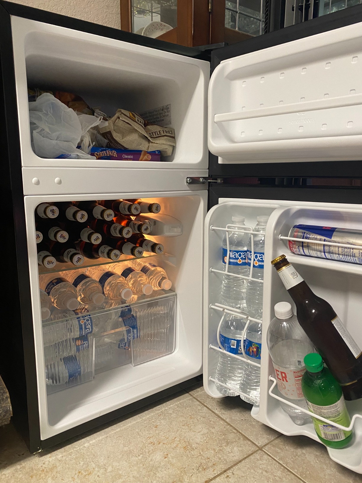 Midea WHD-113FB1 Double Door Mini Fridge with Freezer for Bedroom Office or Dorm with Adjustable Remove Glass Shelves Compact Refrigerator, 3.1 cu ft, Black - Customer Photo 2