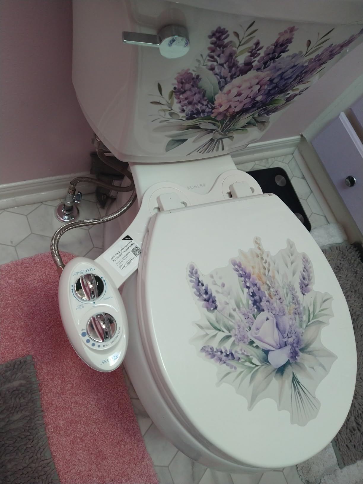 LUXE Bidet NEO 185 - Dual Nozzle, Self-Cleaning, Non-Electric Bidet Attachment for Toilet Seat, Adjustable Water Pressure, Rear & Feminine Wash (White) - Customer Photo 2