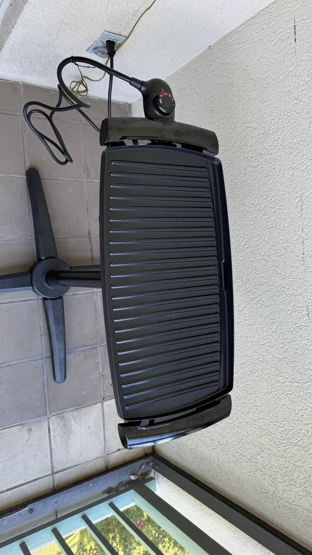 George Foreman Indoor Outdoor Electric Grill, Non-Stick Grill Griddle Plate, Healthy Grilling Drip Tray Reduces Fat, Portable Barbeque - Customer Photo 2