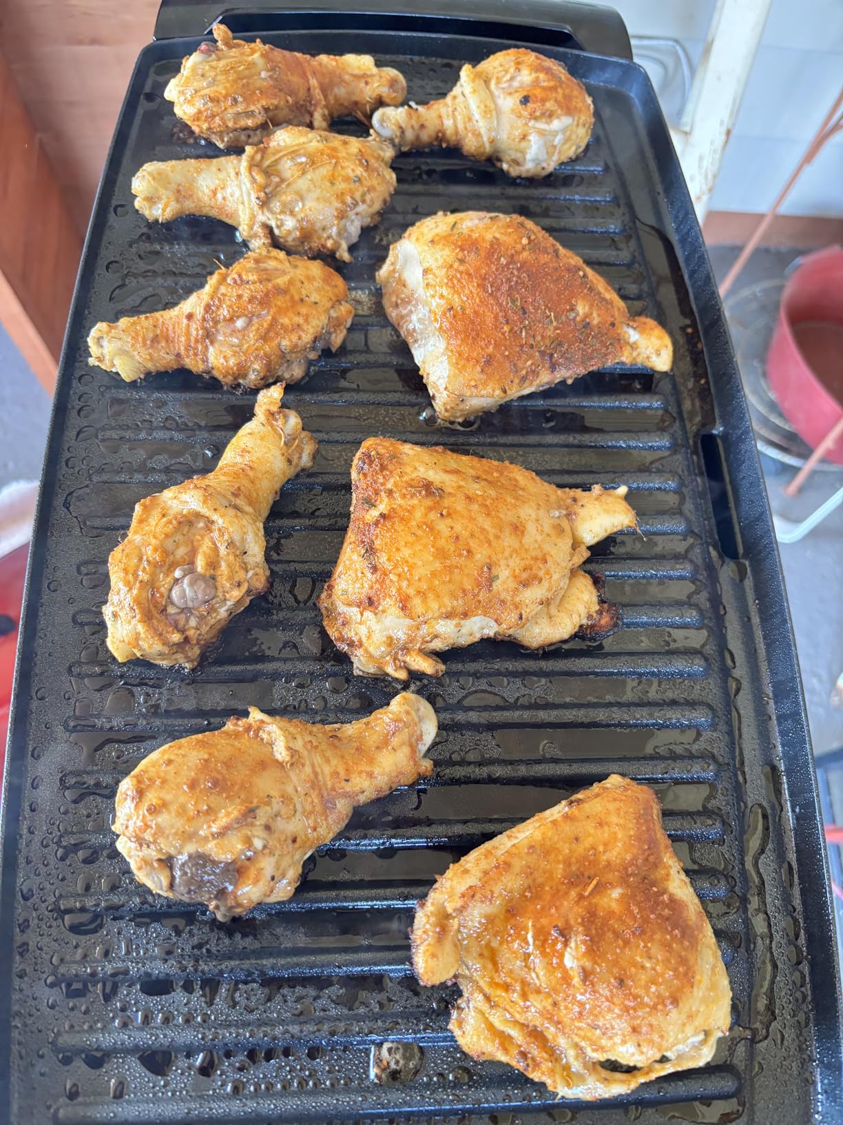 George Foreman Indoor Outdoor Electric Grill, Non-Stick Grill Griddle Plate, Healthy Grilling Drip Tray Reduces Fat, Portable Barbeque - Customer Photo 5