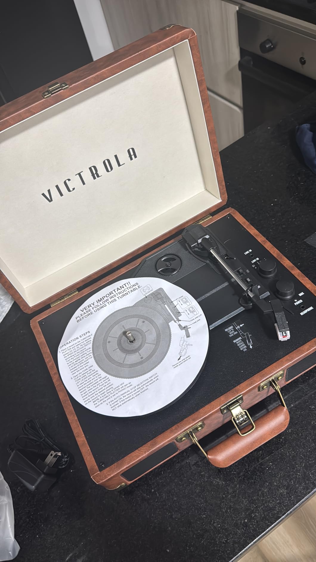 Victrola Journey Bluetooth Portable Suitcase Record Player – with Built-in Speakers, 3 Speed Vinyl Record Player, RCA Out, Headphone Jack (Black) Customer Review Victrola Journey Bluetooth Portable Suitcase Record Player – with Built-in Speakers, 3 Speed Vinyl Record Player, RCA Out, Headphone Jack (Black) - Customer Photo 2