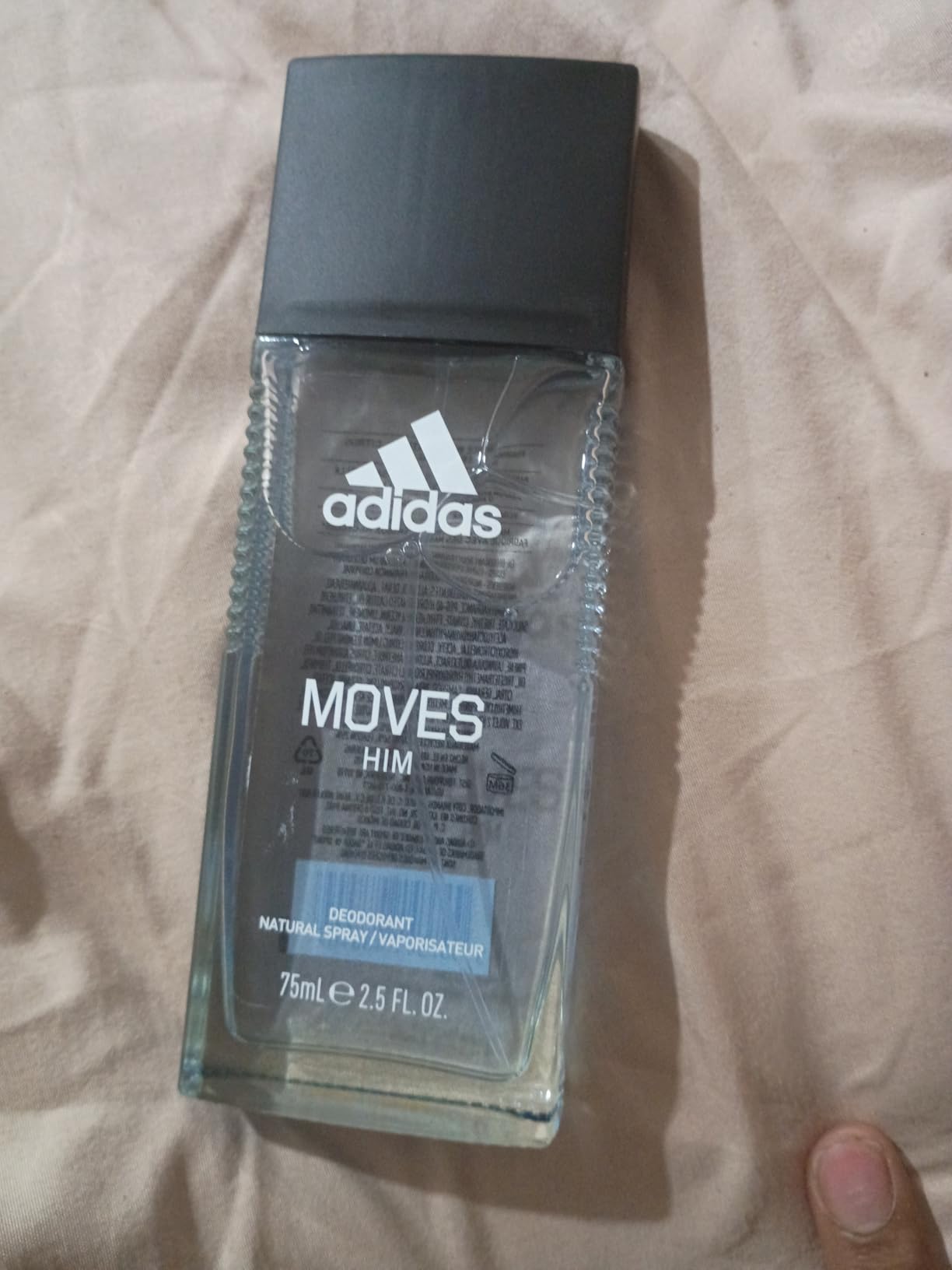 Adidas Moves Him Body Fragrance 2.5 fl oz (Pack of 1) , Notes of Green Apple, Cedarwood, Musk, Men's Fragrance, Long Lasting, Sporty Fragrance, Travel Size - Customer Photo 1