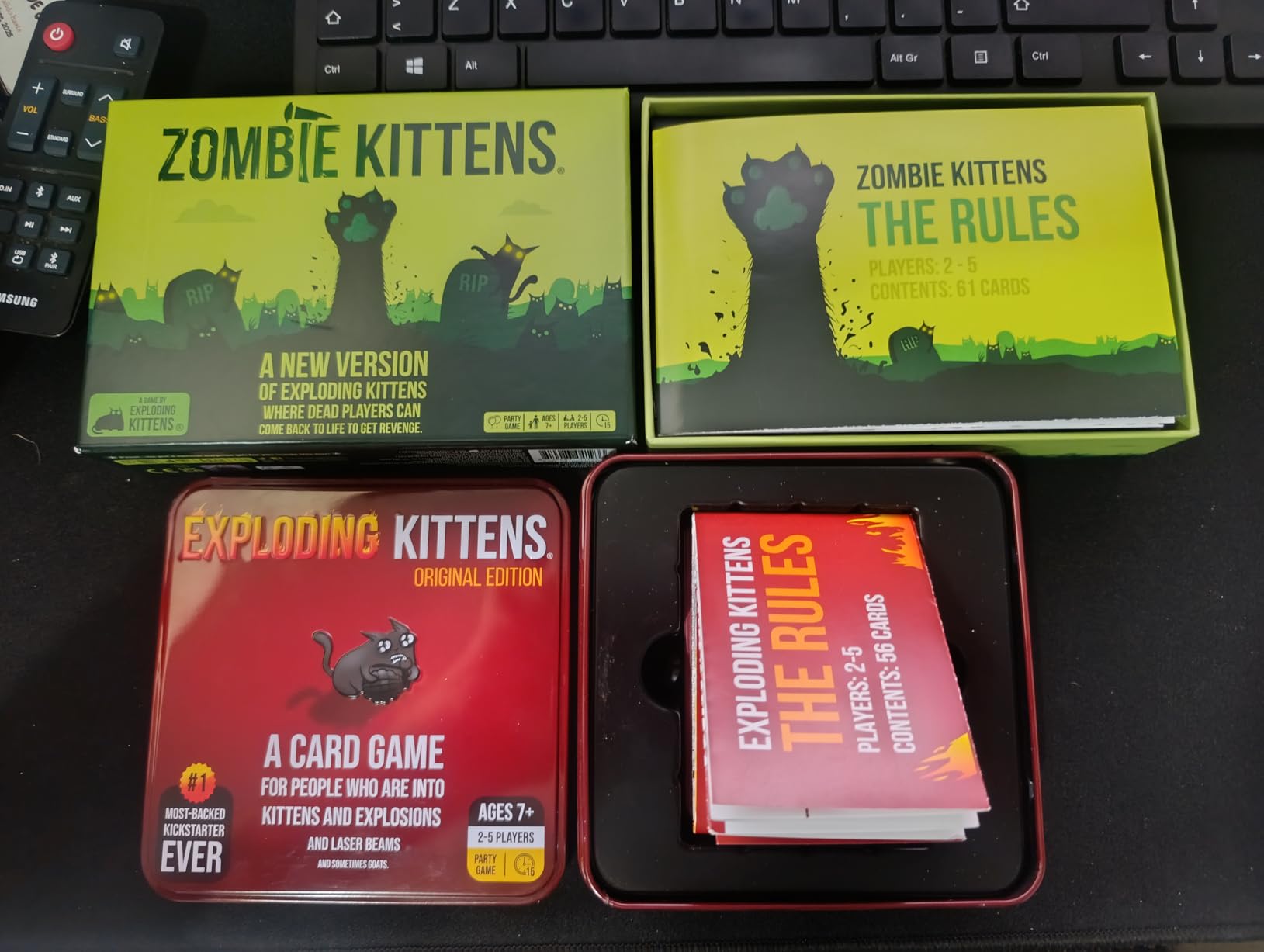 Exploding Kittens Original Edition - 2-5 Players - Ages 7+ - 15 Minutes to Play - High Stakes Card Game - Party Game, Family Game Night, Kid and Adult Card Game - Customer Photo 1