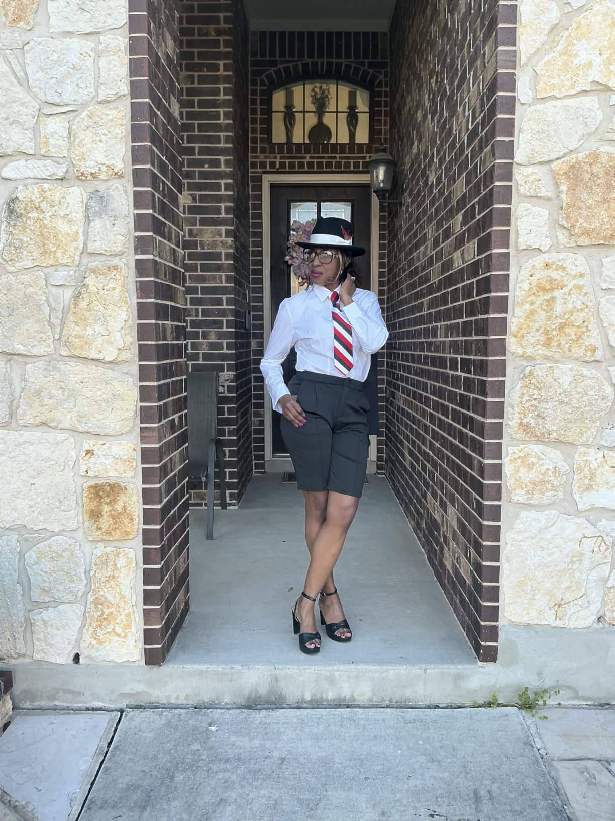 tiemart Men's Striped Tie Standard Length - Customer Photo 2