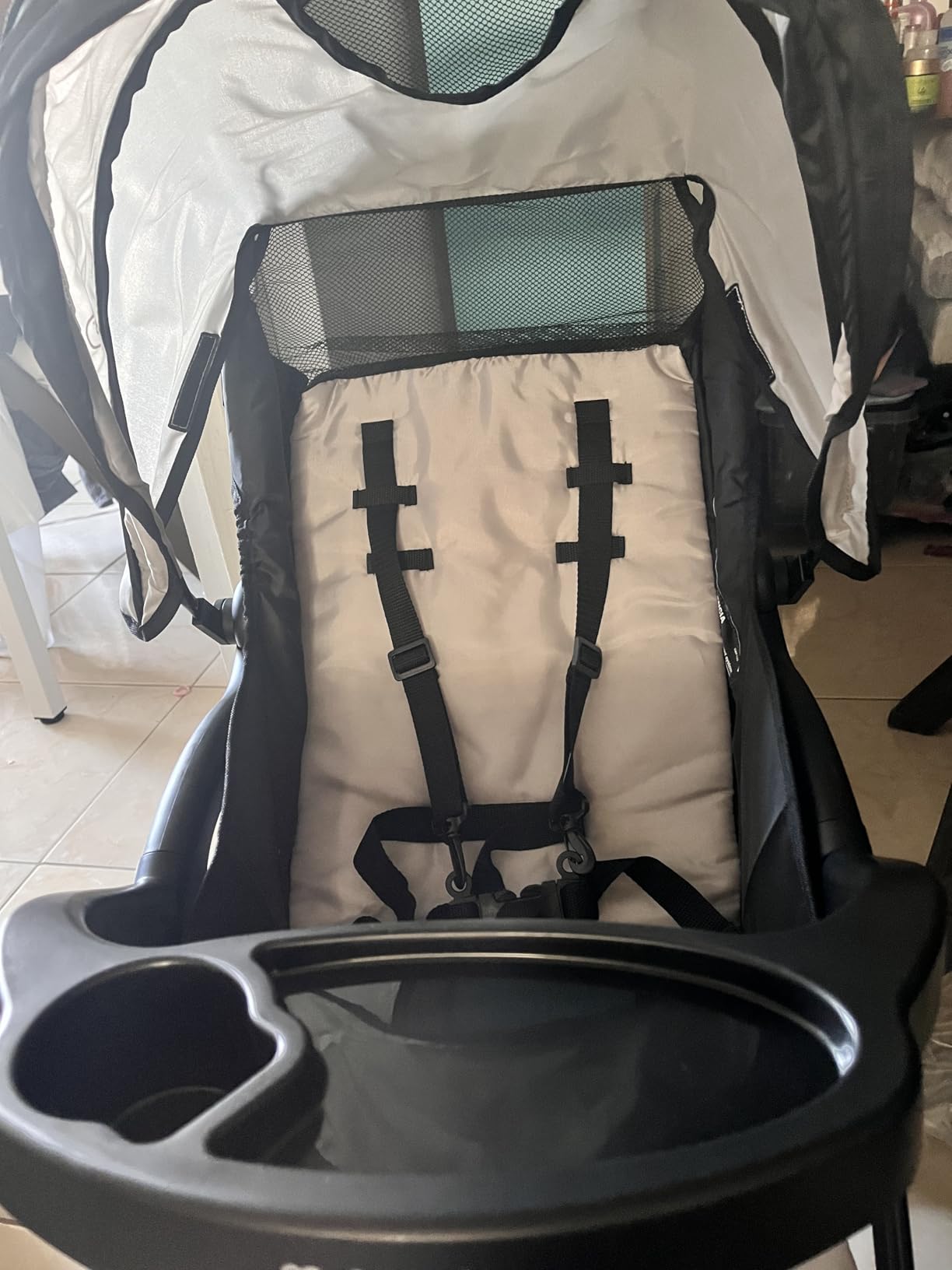 Kolcraft Cloud Plus Lightweight Umbrella Stroller for Toddlers with Reclining Seat, Large Storage Basket, Canopy, Infant & Parent Trays, Compact Fold for Summer Travel, Durable Frame, Slate Gray - Customer Photo 2