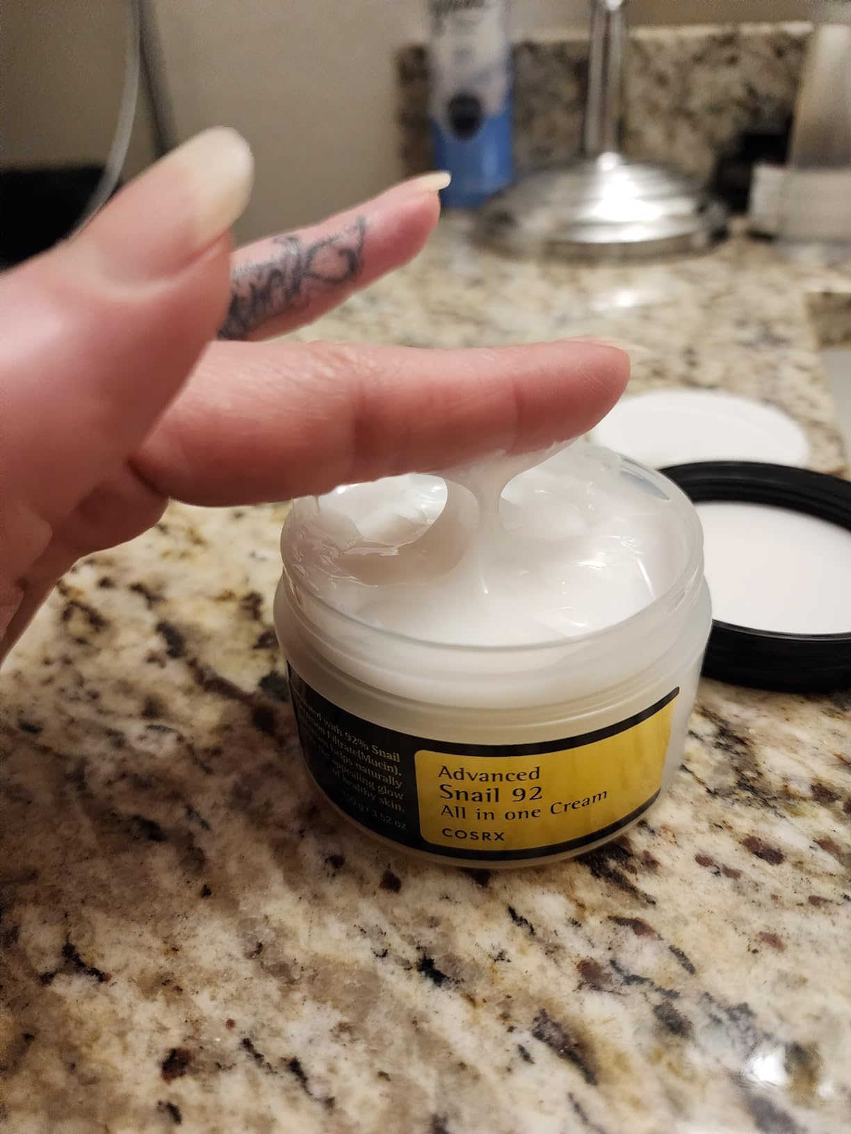 Snail Mucin 92% Face Moisturizer, 3.52 Oz, Lightweight Moisturing Cream for Soft, Glowy Skin, Korean Skin Care, Korean Moisturizer Face Cream, Stocking Stuffers for Women - Customer Photo 2