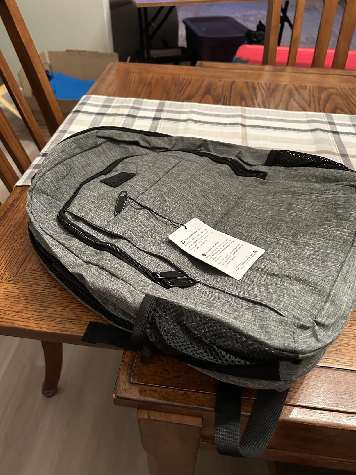 MATEIN Travel Laptop Backpack, Business Anti Theft Slim Sturdy Laptops Backpack Personal Item Bag, Water Resistant College School Computer Bag Gift for Men & Women Fits 15.6 Inch Notebook, Grey customer photo 1