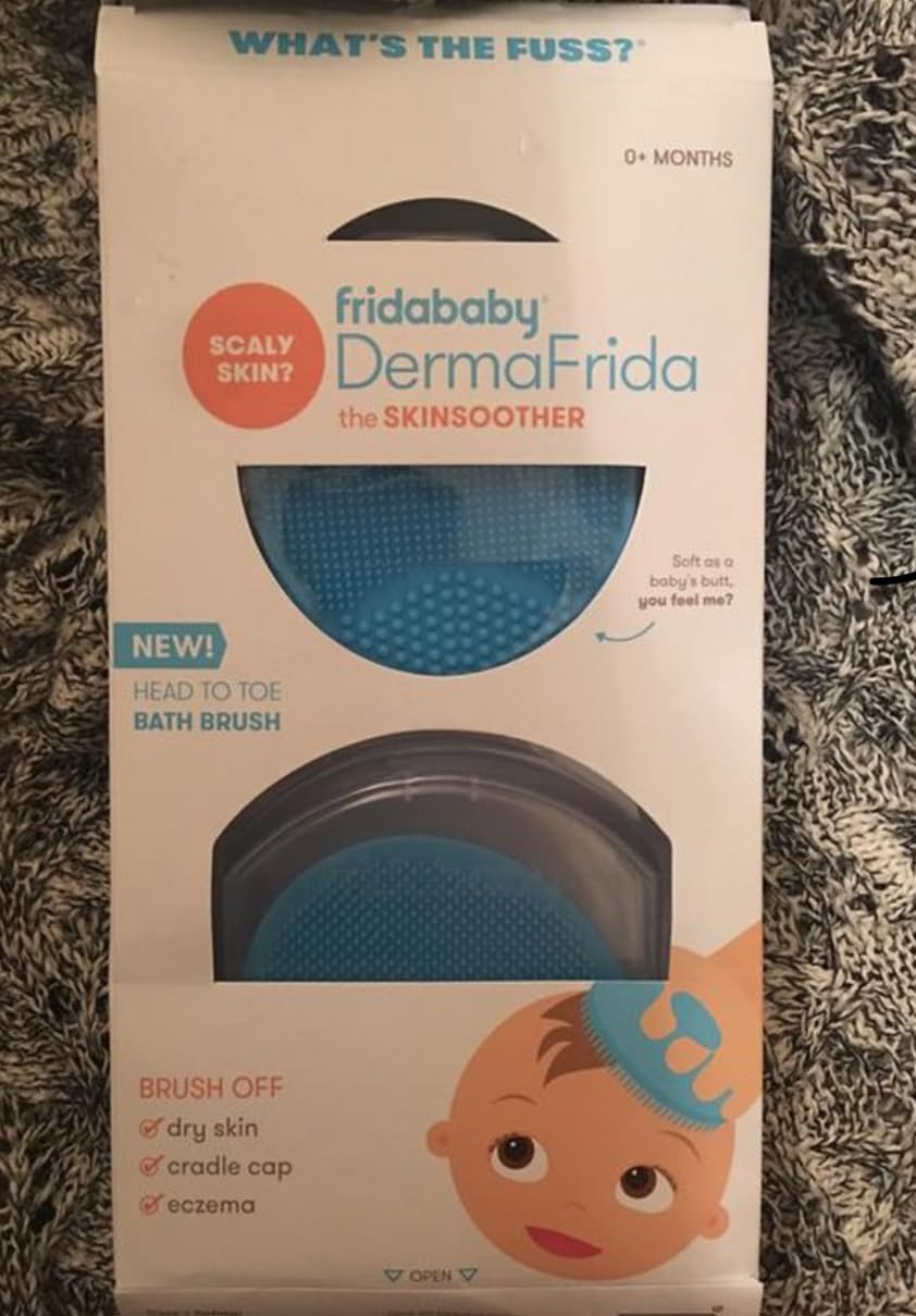 Frida Baby DermaFrida The SkinSoother Baby Bath Brush, Cradle Cap Brush for Babies, Baby Essential for Dry Skin, Cradle Cap Treatment and Eczema, 2 Pack - Customer Photo 1