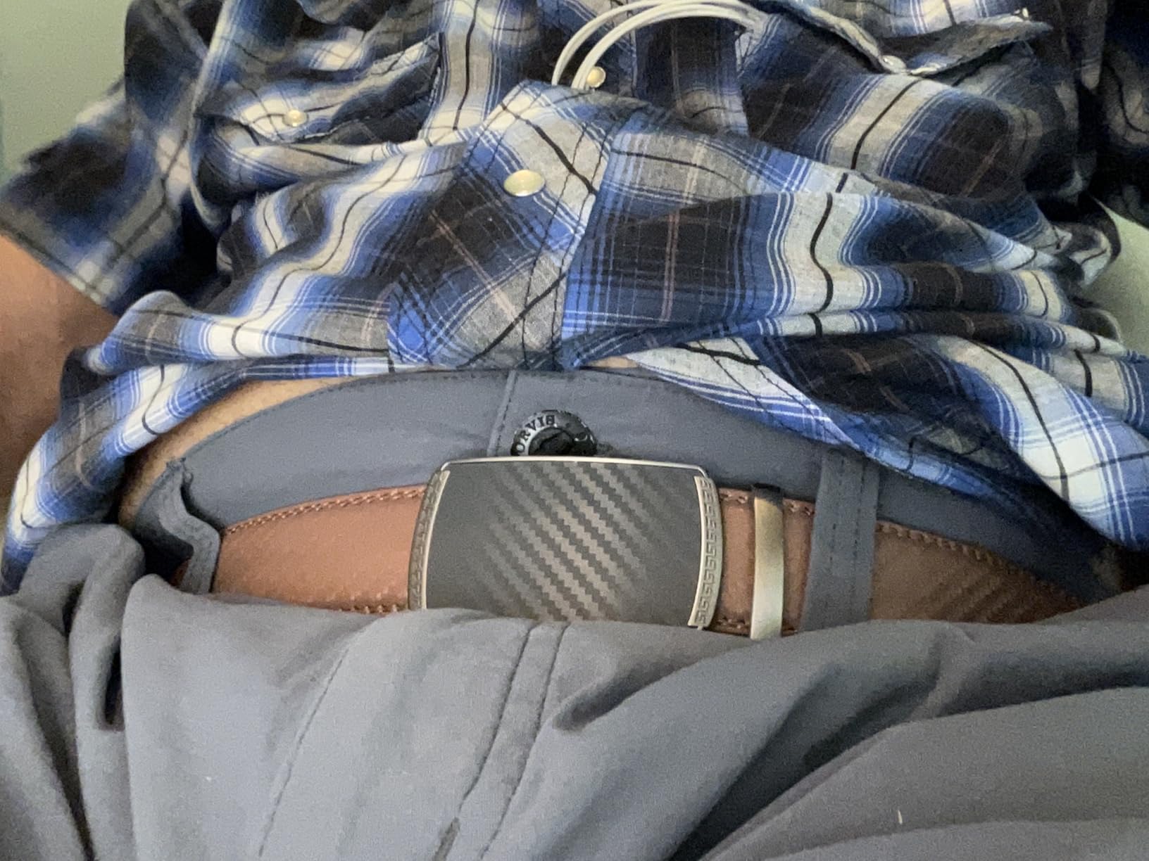 BULLIANT Men's Belt,Slide Ratchet Belt For Gift Men Dress Pant Shirt Oxfords,Trim To Fit - Customer Photo 1