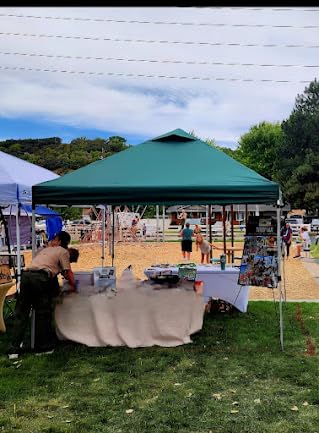 CROWN SHADES 10x10 Pop Up Canopy - Beach Tent with One Push Setup - Easy Outdoor Sun Shade for Events, Parties, Camping - Gazebo with STO-N-Go Cover Bag, Silver Coated Top, Grid White - Customer Photo 1