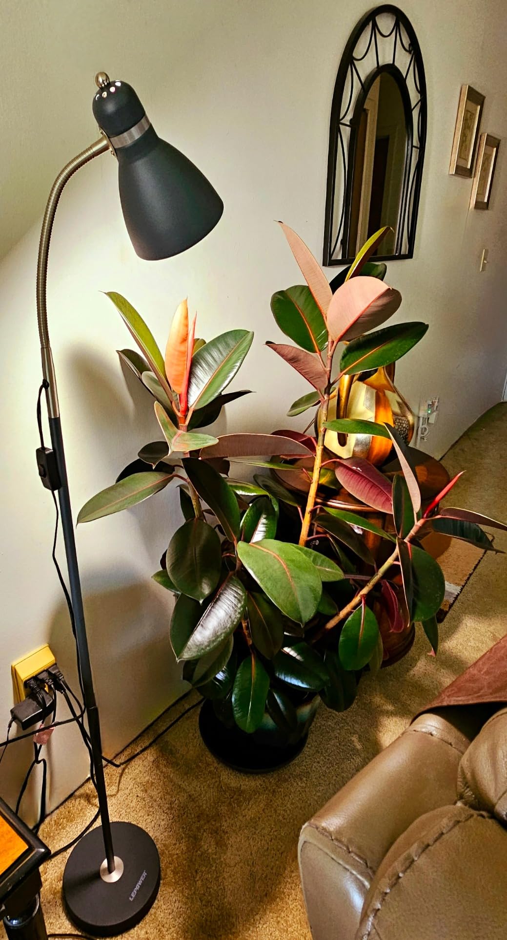 LEPOWER Floor Lamp, Metal Standing Lamp with Adjustable Gooseneck, Heavy Metal Base, Reading Pole Lamp for Office, Black Floor Lamps for Bedroom, Living Room - Customer Photo 5