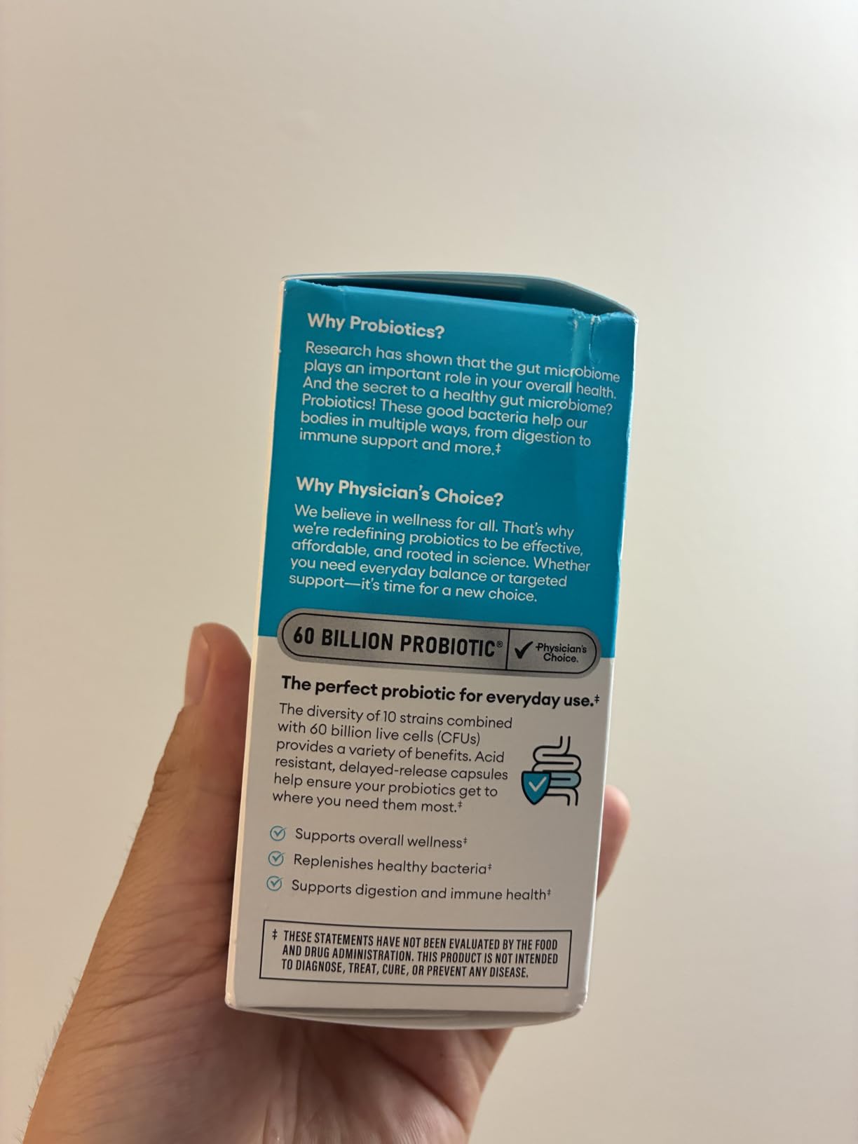 Physician's CHOICE Probiotics 60 Billion CFU - 10 Strains + Organic Prebiotics - Immune, Digestive & Gut Health - Supports Occasional Constipation, Diarrhea, Gas & Bloating - for Women & Men - 30ct customer photo 2