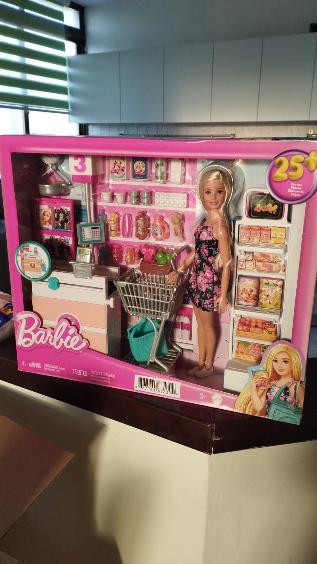 Barbie Doll, Blonde, and Grocery Store with Rolling Cart and Working Belt - Customer Photo 1