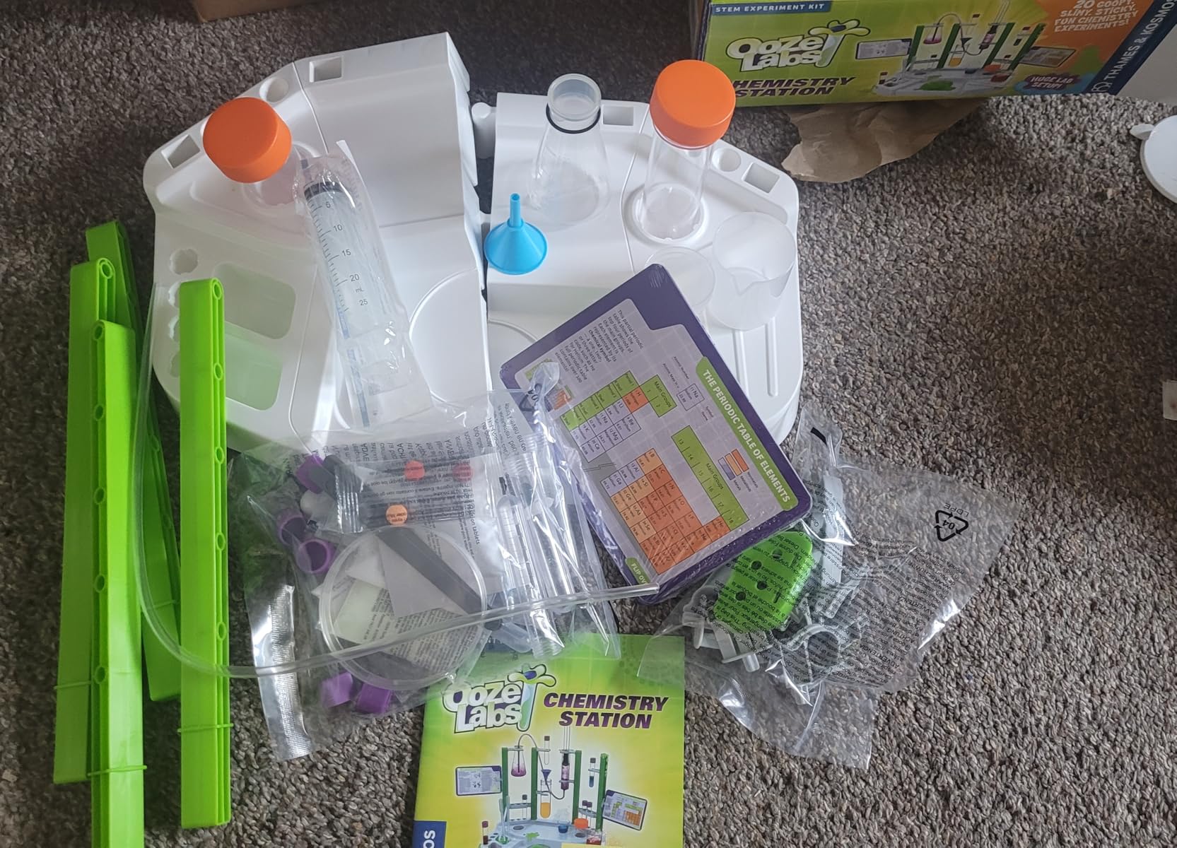 Thames & Kosmos Ooze Labs Chemistry Station Science Experiment Kit, 20 Non-Hazardous Experiments Including Safe Slime, Chromatography, Acids, Bases & More, Multi-Color - Customer Photo 2