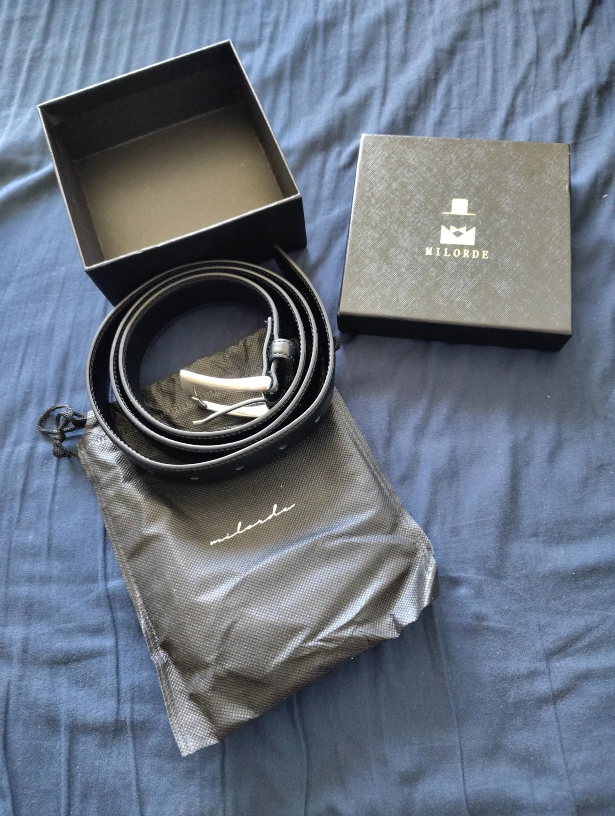 MILORDE Men's Genuine Leather Dress Belt, Handmade, 100% Cow Leather, Fashion & Classic Designs for Work Business and Casual - Customer Photo 1