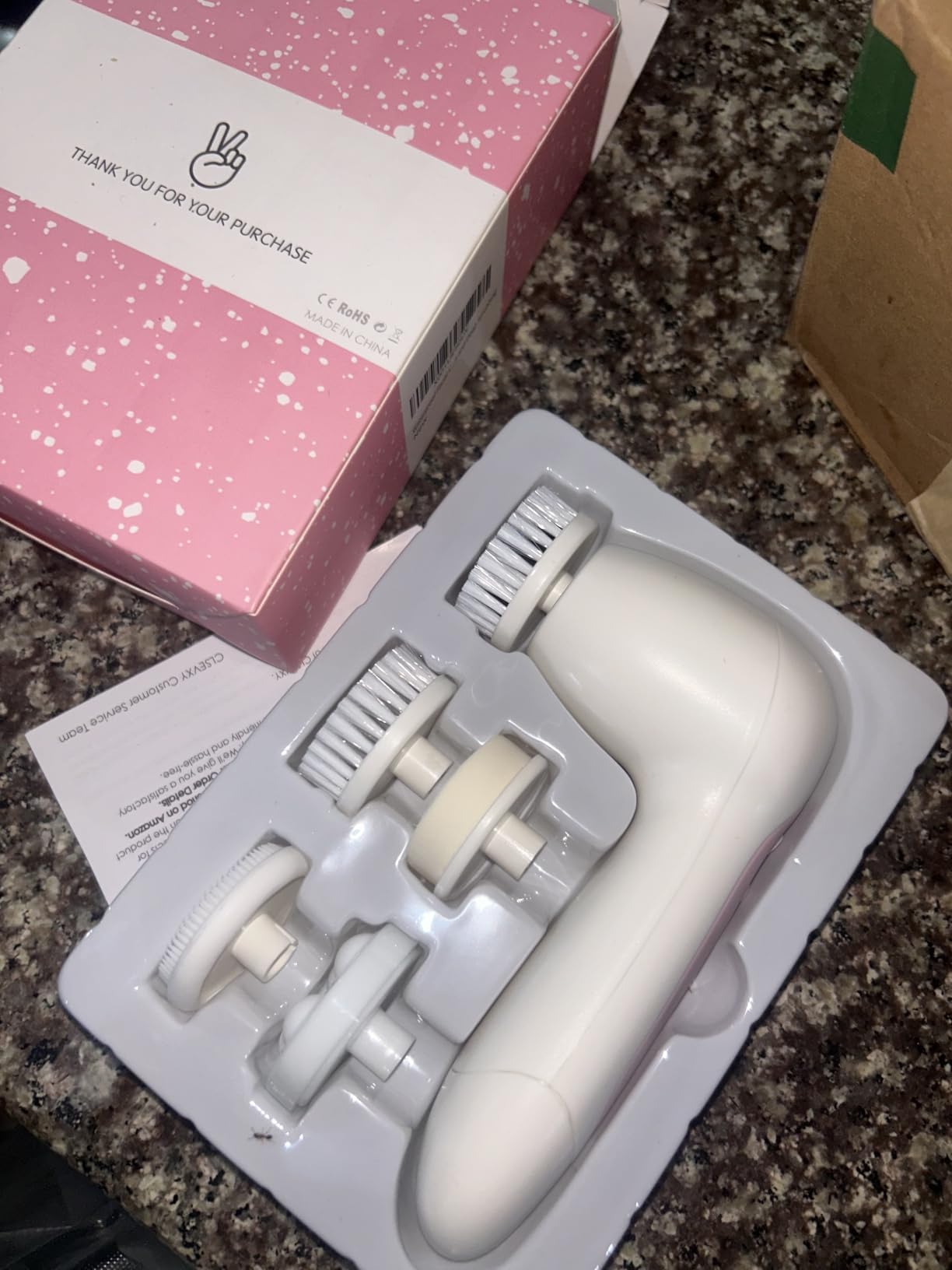 Waterproof Facial Cleansing Spin Brush Set with 5 Exfoliating Brush Heads - Electric Face Scrubber Cleanser Brush by CLSEVXY - Face Brush for Gentle Exfoliation and Deep Scrubbing Customer Review Waterproof Facial Cleansing Spin Brush Set with 5 Exfoliating Brush Heads - Electric Face Scrubber Cleanser Brush by CLSEVXY - Face Brush for Gentle Exfoliation and Deep Scrubbing - Customer Photo 2