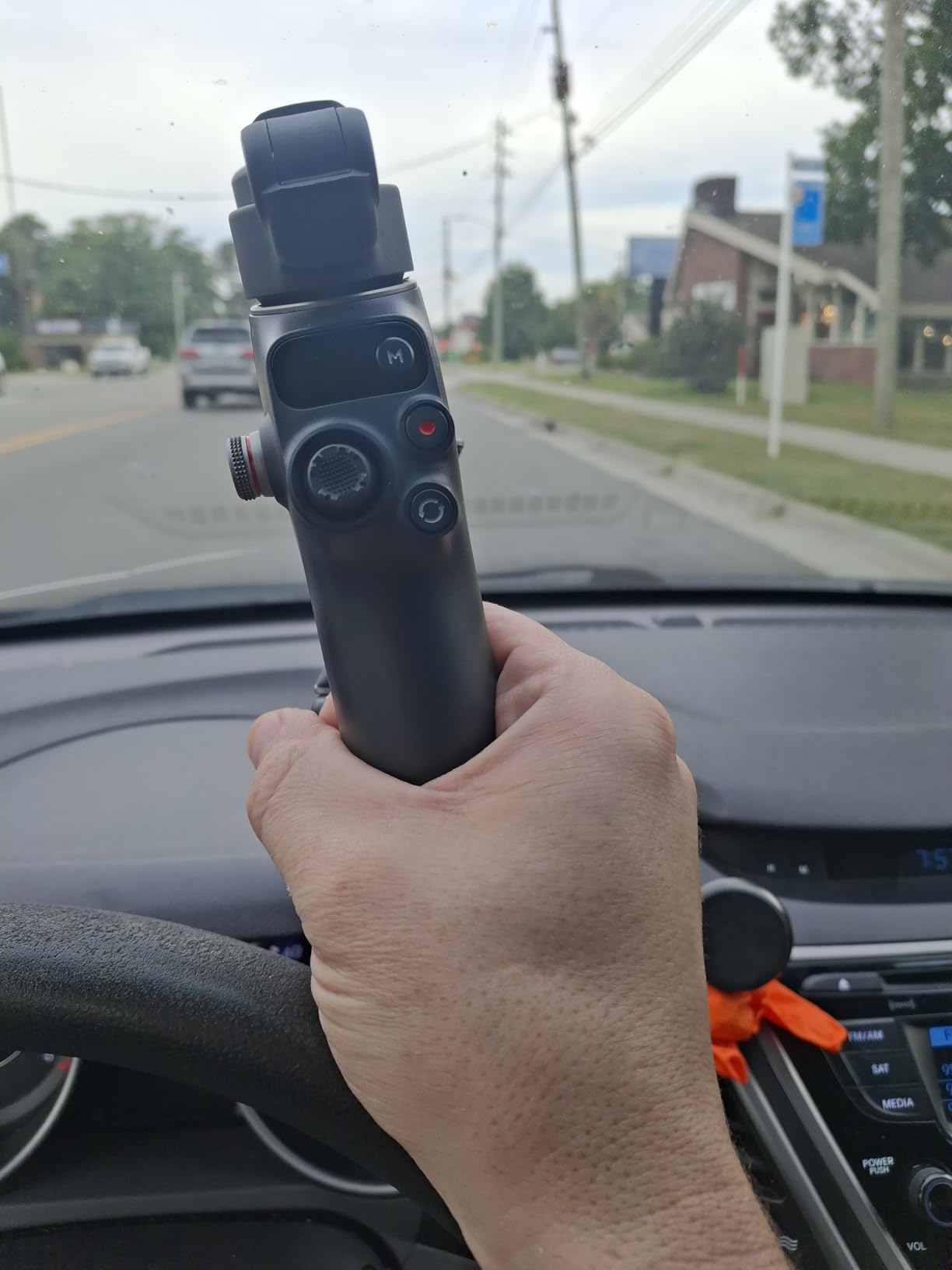 DJI Osmo Mobile 7P Gimbal Stabilizer for iPhone, Android, Native Tracking, Lighting, 3-Axis Phone Gimbal, Quick Launch, Quick Launch, One-Tap Edit, Built-in Extension Rod & Tripod, 10hrs Use, Phone Charging - Customer Photo 1