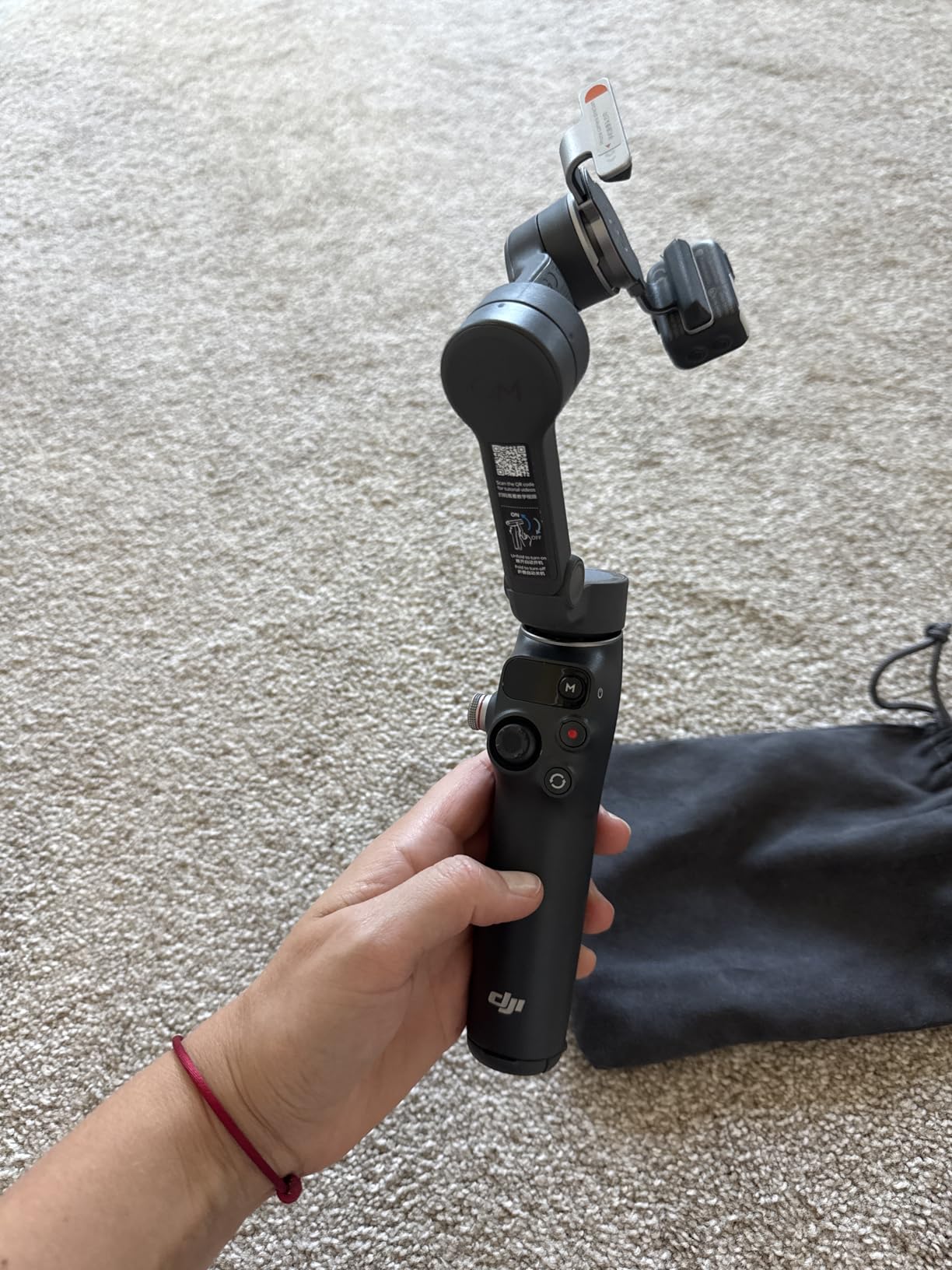 DJI Osmo Mobile 7P Gimbal Stabilizer for iPhone, Android, Native Tracking, Lighting, 3-Axis Phone Gimbal, Quick Launch, One-Tap Edit, Built-in Extension Rod & Tripod, 10hrs Use, Phone Charging - Customer Photo 2