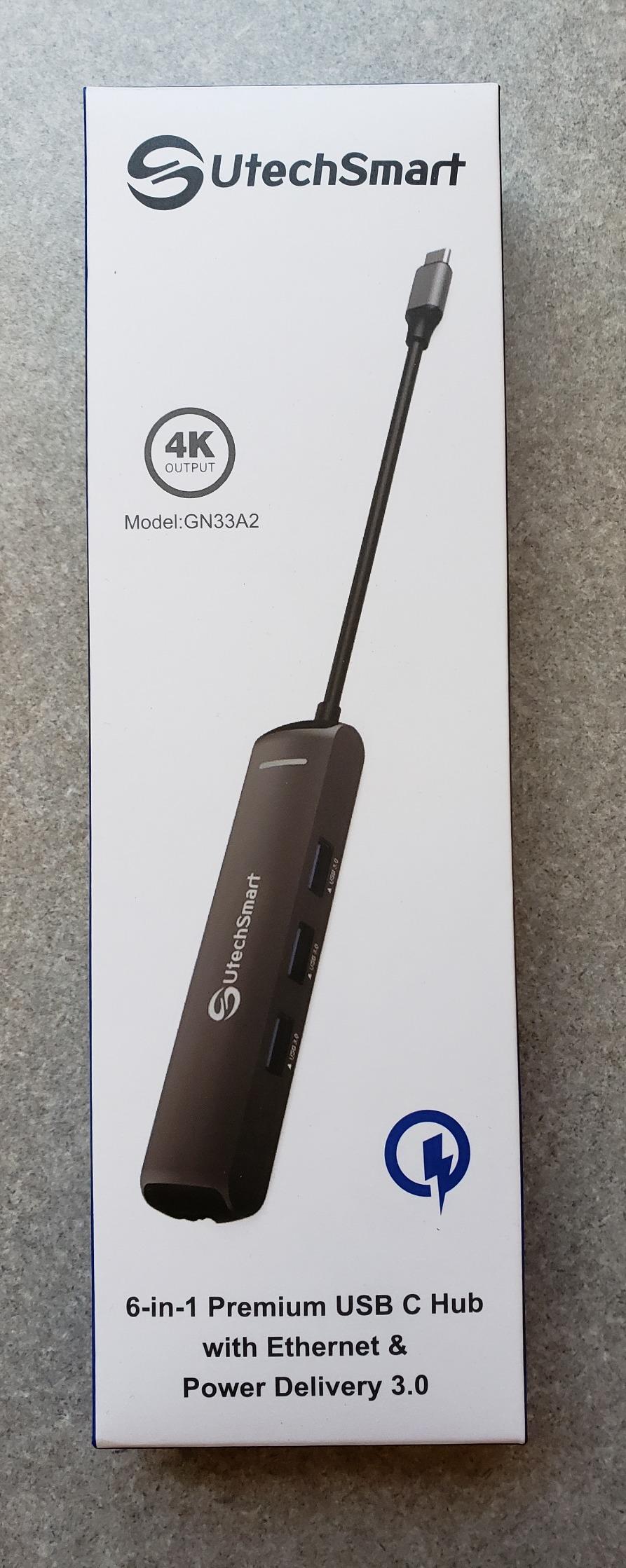 UtechSmart USB C Hub, USB C Ethernet Multiport Adapter, 6 In 1 USB C to HDMI Dock Compatible for Macbook Pro/Air, Chromebook, Dell XPS, HP and Type C Devices (Gigabit Ethernet 100W PD 4K HDMI USB 3.0) - Customer Photo 5