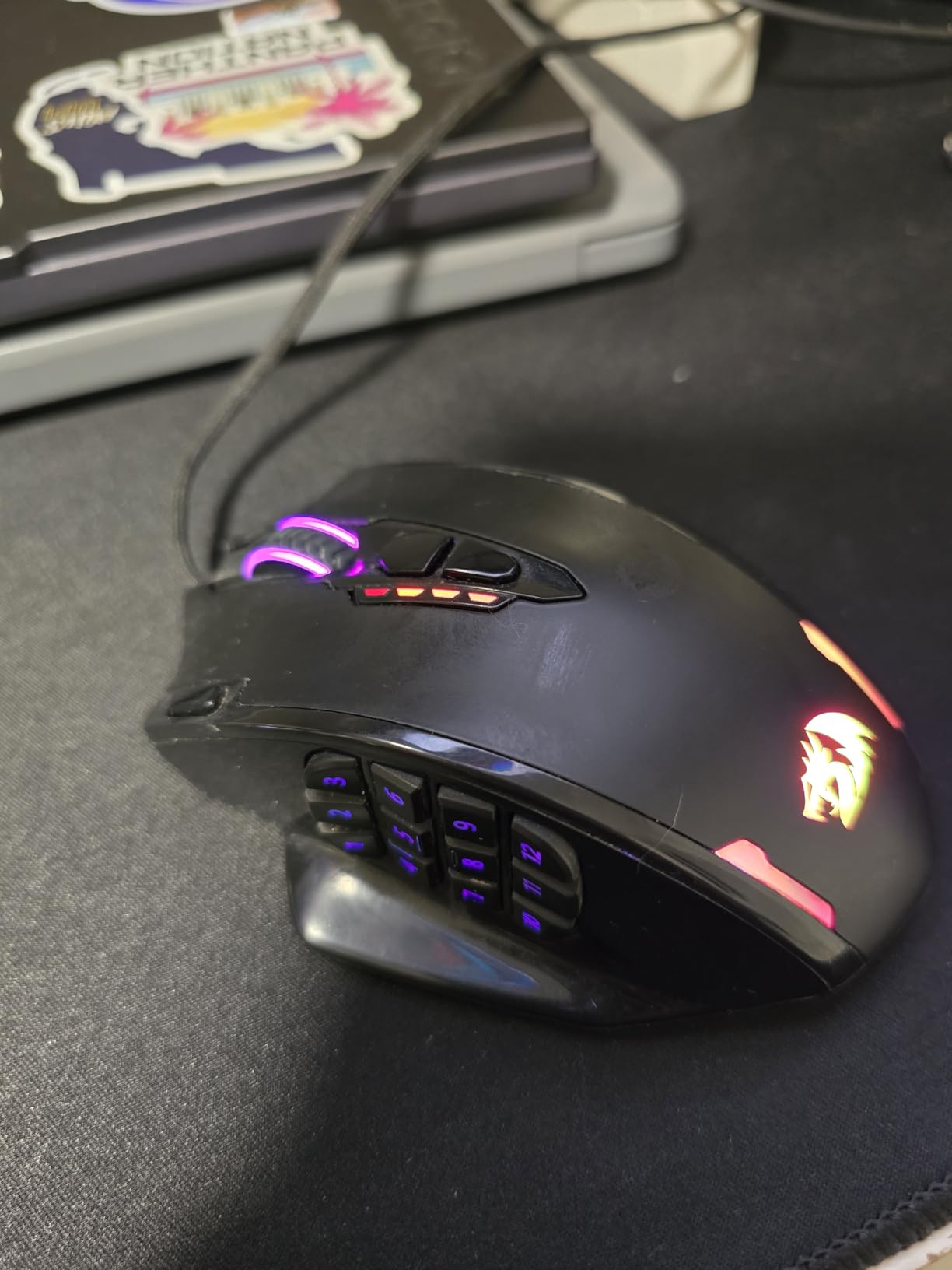 Redragon M908 Impact RGB LED MMO Gaming Mouse with 12 Side Buttons, Optical Wired Ergonomic Mouse with Max 12,400DPI, High Precision, 18 Programmable Macro Shortcuts, Comfort Grip - Customer Photo 1