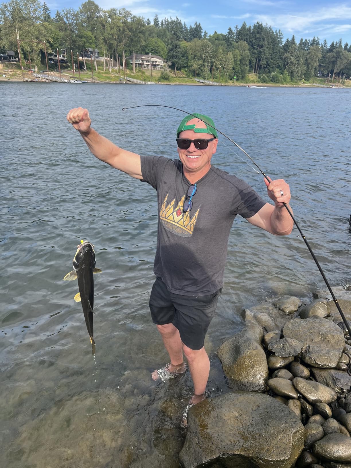 PLUSINNO Fishing Rod and Reel Combos - Carbon Fiber Telescopic Fishing Pole - Spinning Reel 12 +1 Shielded Bearings Stainless Steel BB - Customer Photo 1